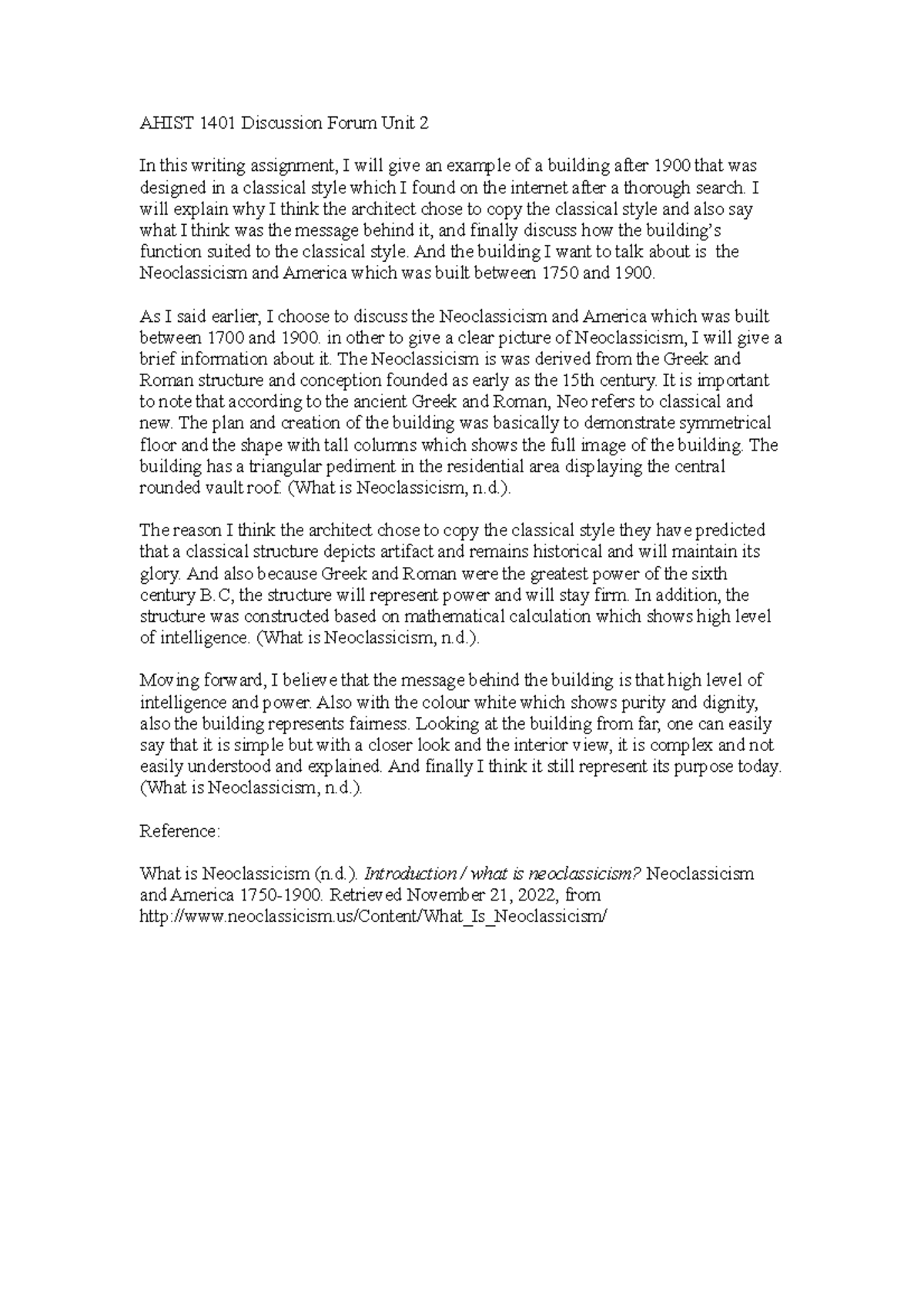 Ahist 1401 Discussion Forum Unit 2 - AHIST 1401 Discussion Forum Unit 2 ...