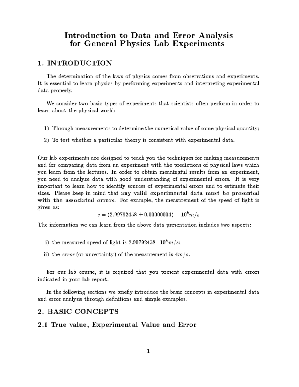 Err - egg - Intro duction to Data and Error Analysis for General ...