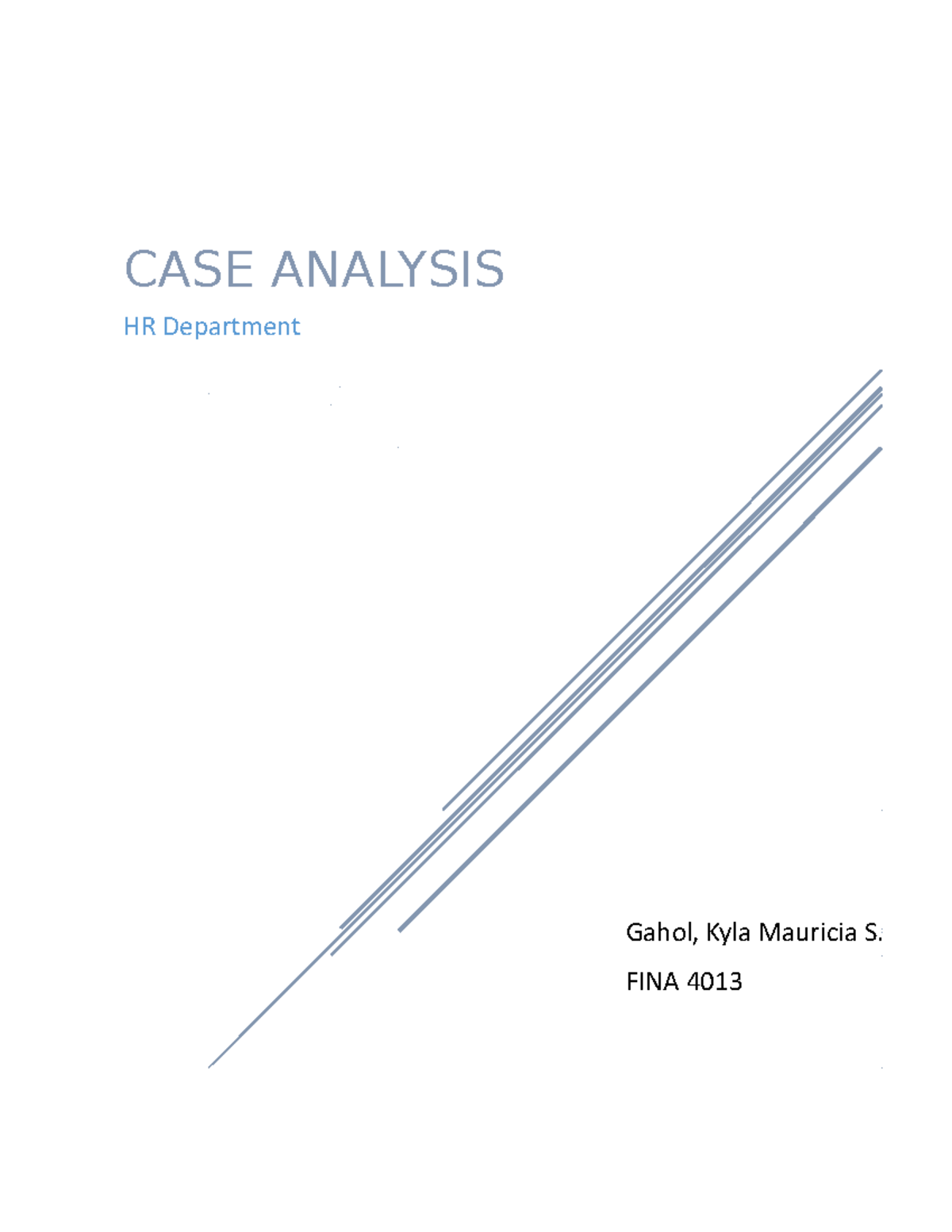 Case Analysis on the HR Department of Chosen Company for OJT - CASE ...