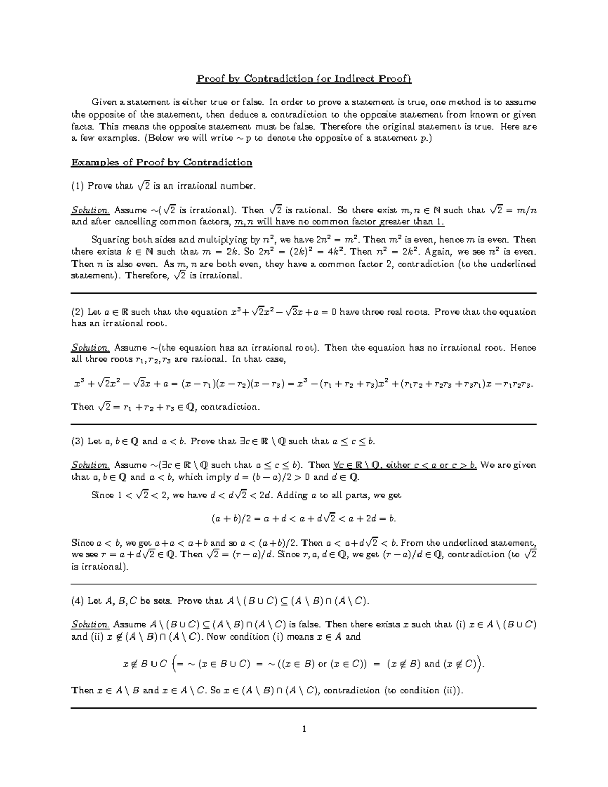 Indirect Proof - LI, Kin Yin - Proof Contradiction (or Indirect Proof ...