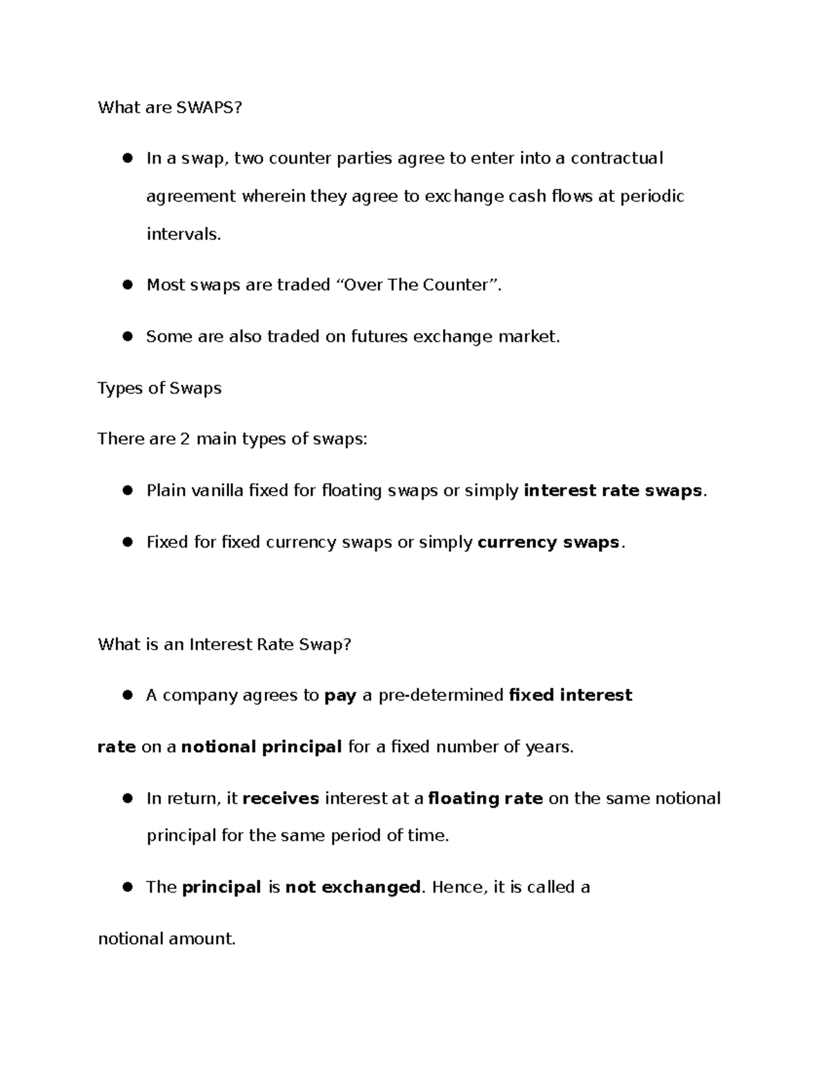 What Are Swaps - In A Swap, Two Counter Parties Agree To Enter Into A ...