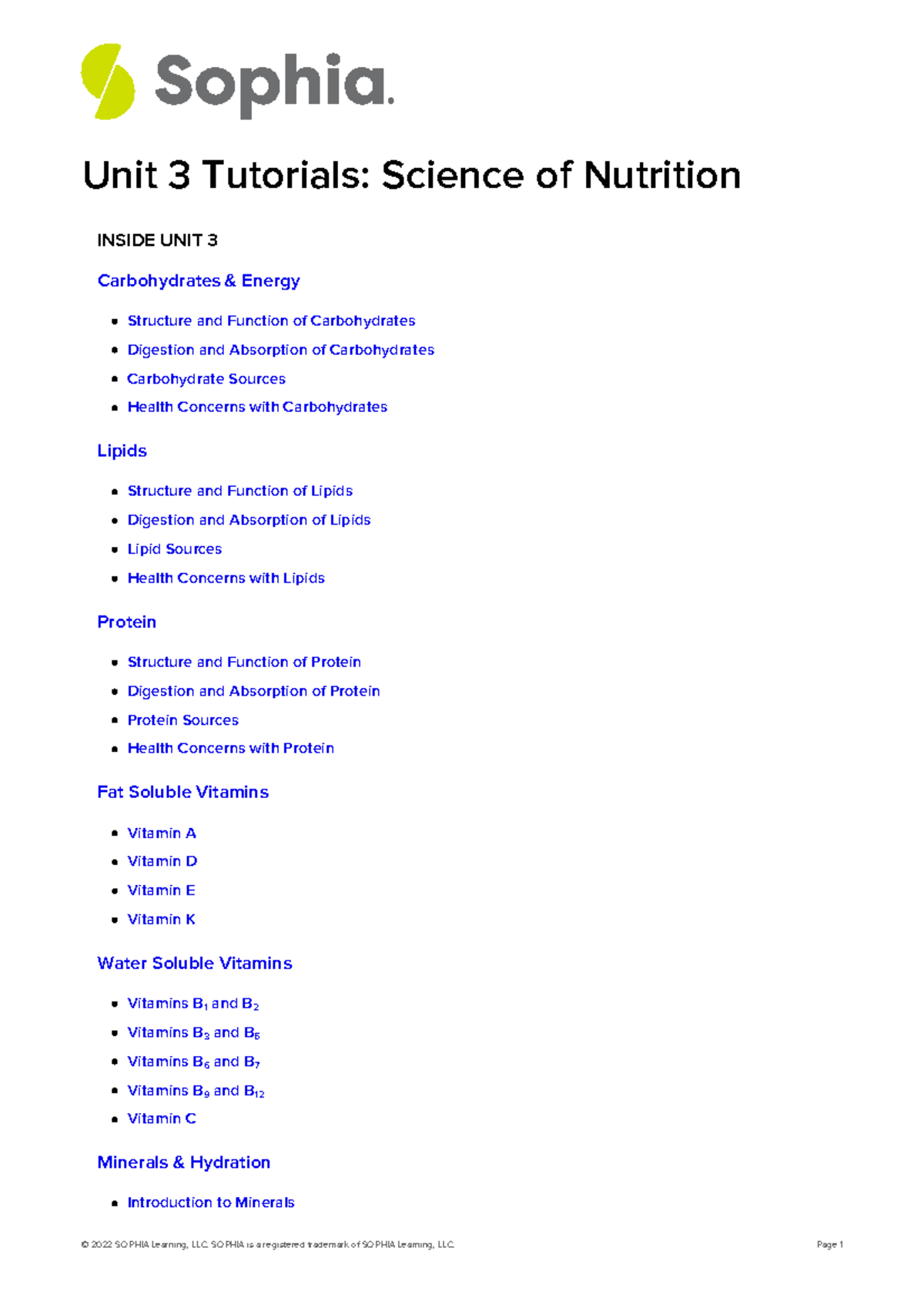 Unit 3 Tutorials Science Of Nutrition - Unit 3 Tutorials: Science Of ...