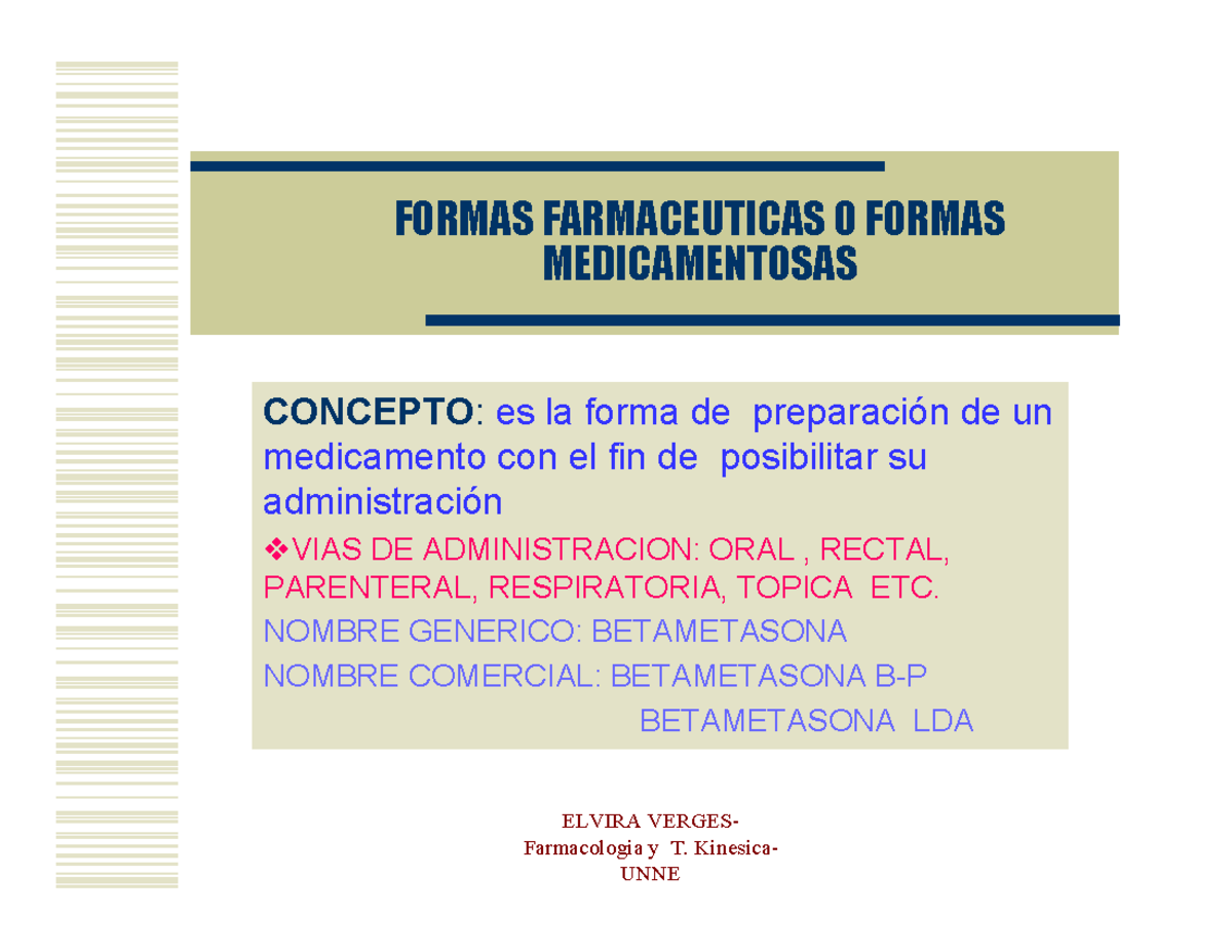 Formas Farmacéuticas, Formas Medicamentosas - FARMACOLOGÍA BÁSICA ...