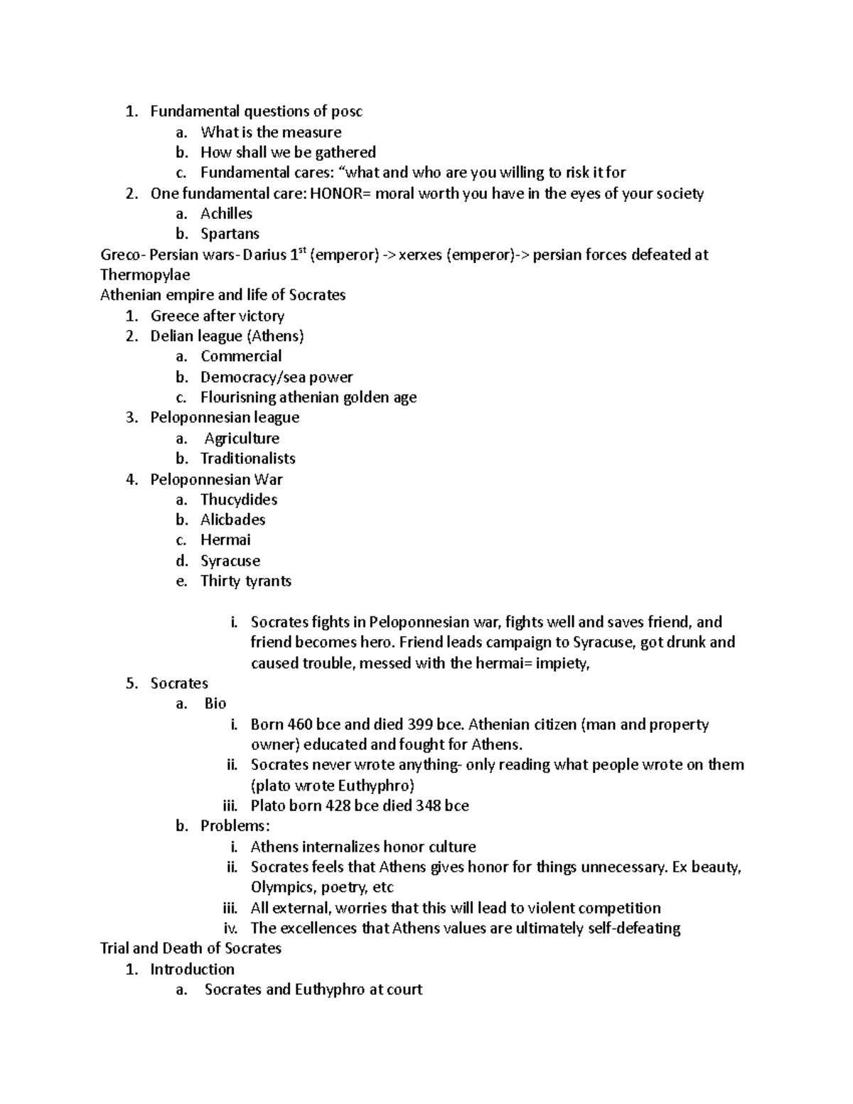 POSC unit 1 notes - Fundamental questions of posc a. What is the ...