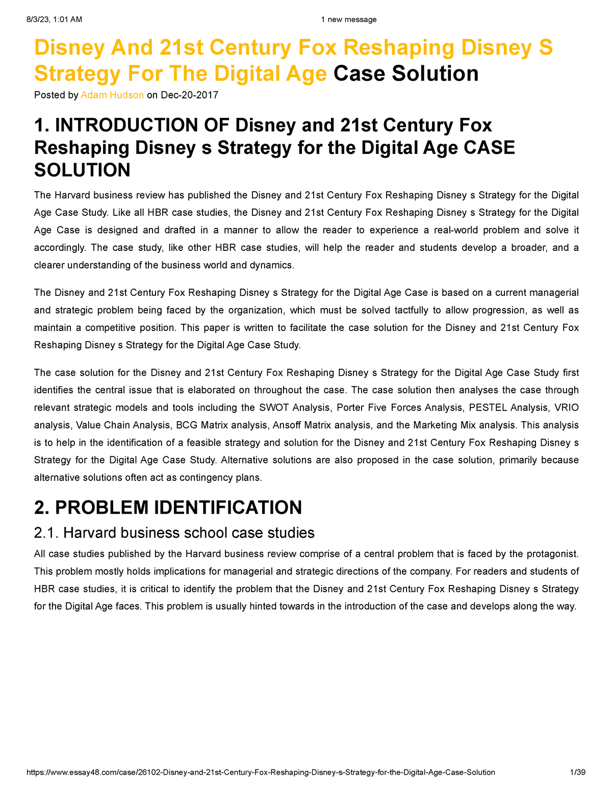 disney and 21st century fox case study pdf