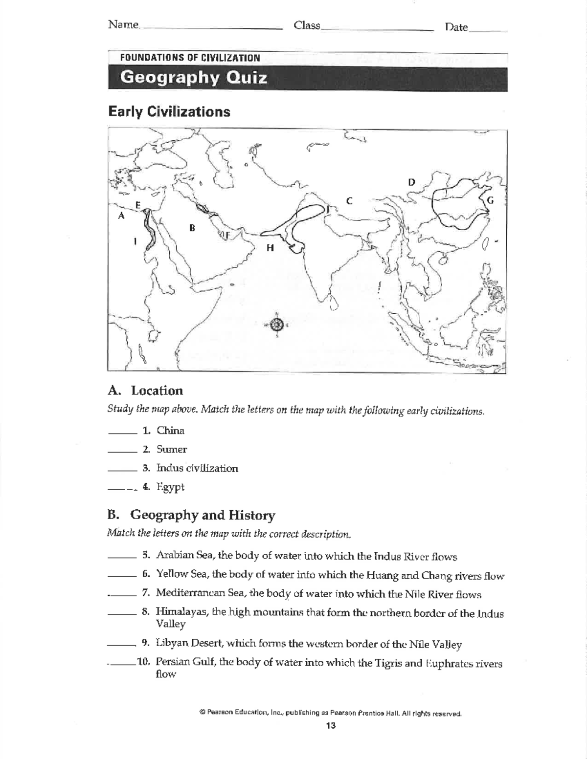 Foundations of Civilization Geography Quiz - HIST 370 - Studocu