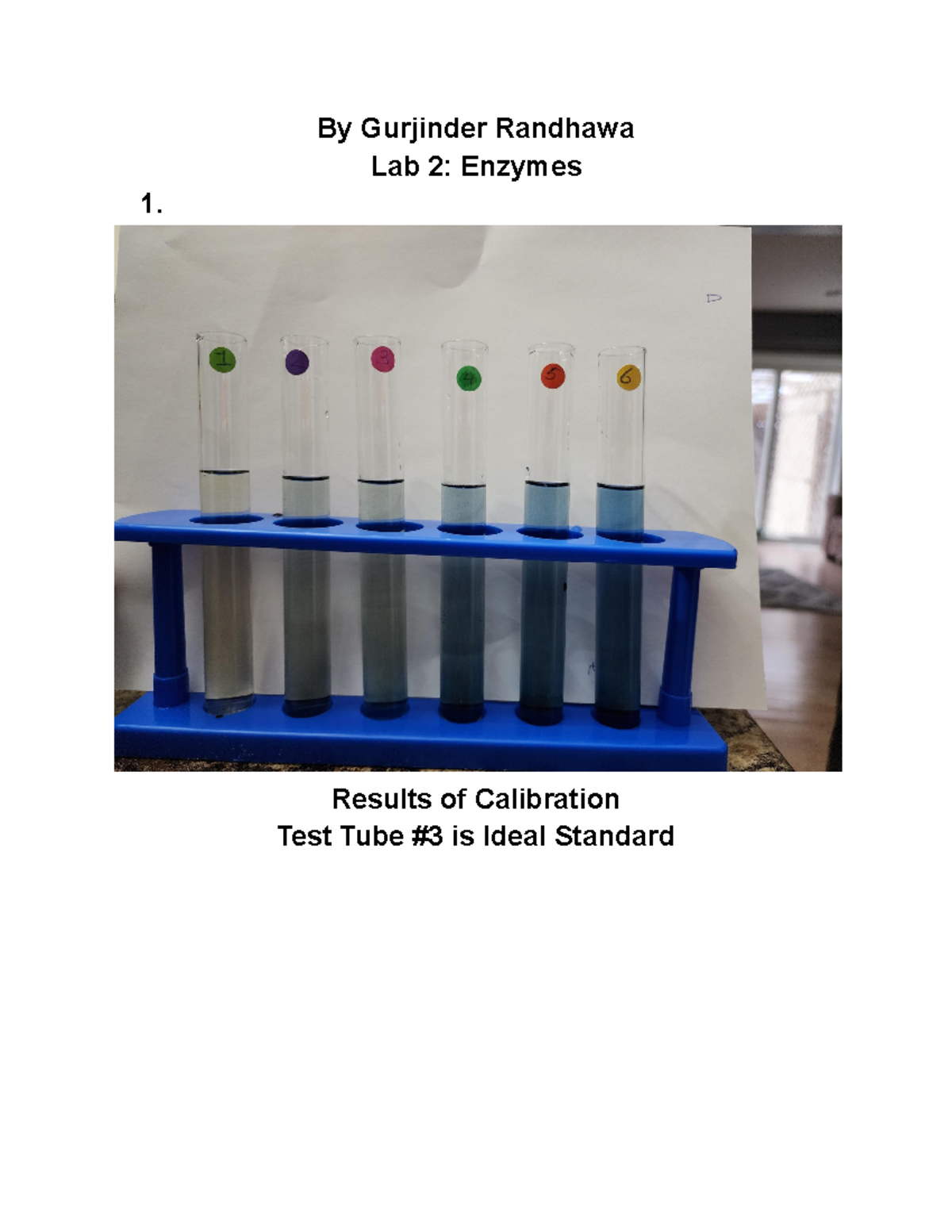 Enzyme Lab Biology labs By Gurjinder Randhawa Lab 2 Enzymes 1