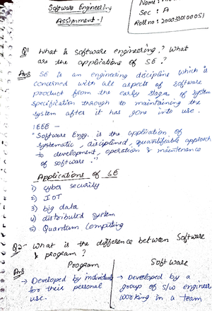 Unit3se - Software engineering unit 3 notes - Studocu