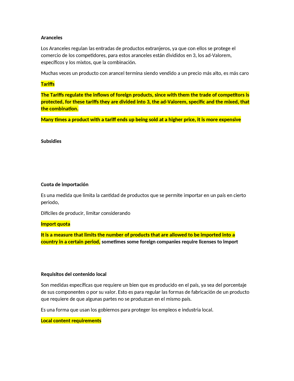 Ingles act 4 - resumen sobre comercio internacional como aranceles ...