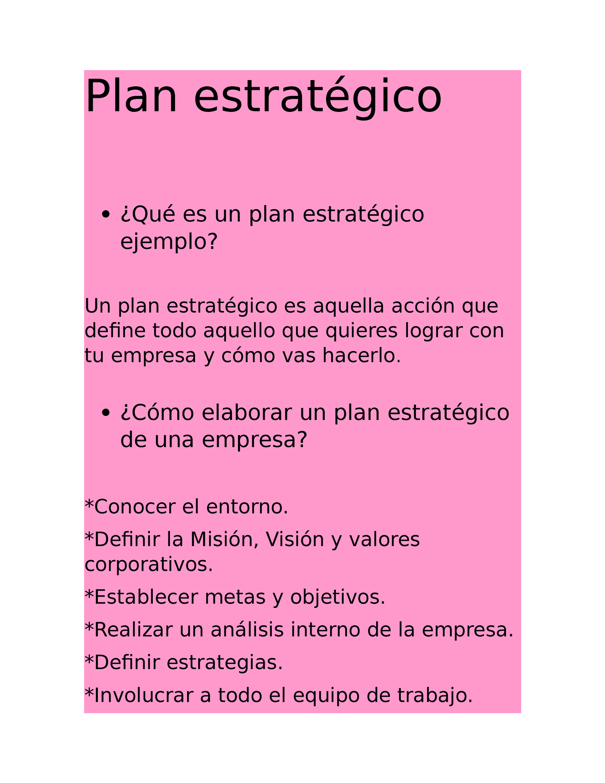 Plan Estratégico Plan Estrategico 2022 Plan Estratégico ¿qué Es Un Plan Estratégico Ejemplo 0877