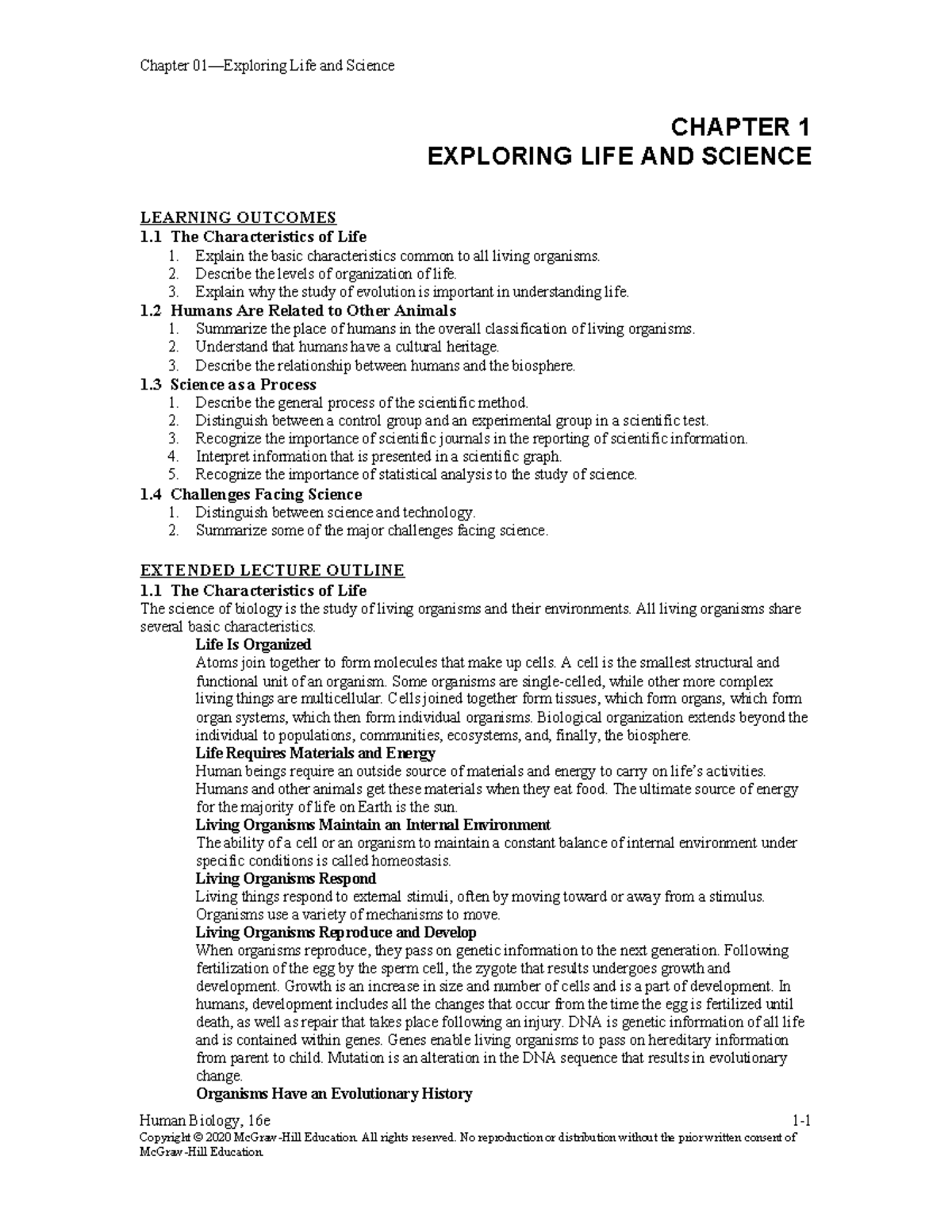 Ch 1 Life Scien Mth Notes Chapter 01—Exploring Life and Science
