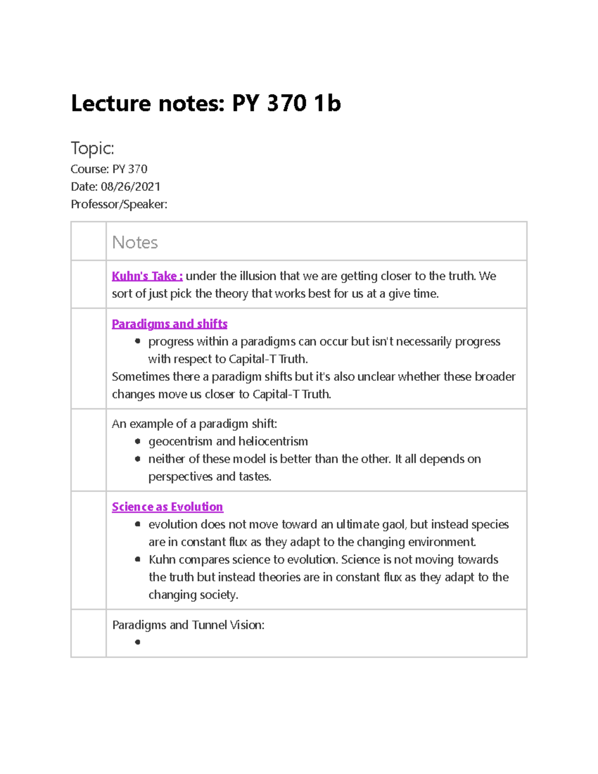 Lecture notes PY 370 1b - We sort of just pick the theory that works ...