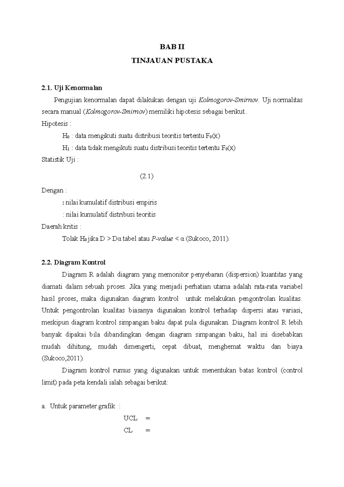 PKS Bab 2 - Pengendalian Kualitas Tinjauan Pustaka - BAB II TINJAUAN ...