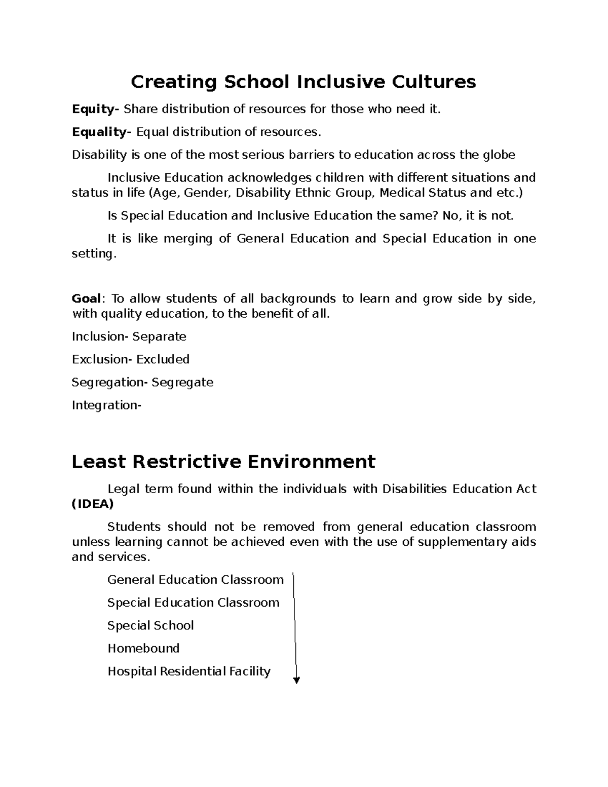 September 16, Thursday notes 3rd Reporter - Creating School Inclusive ...