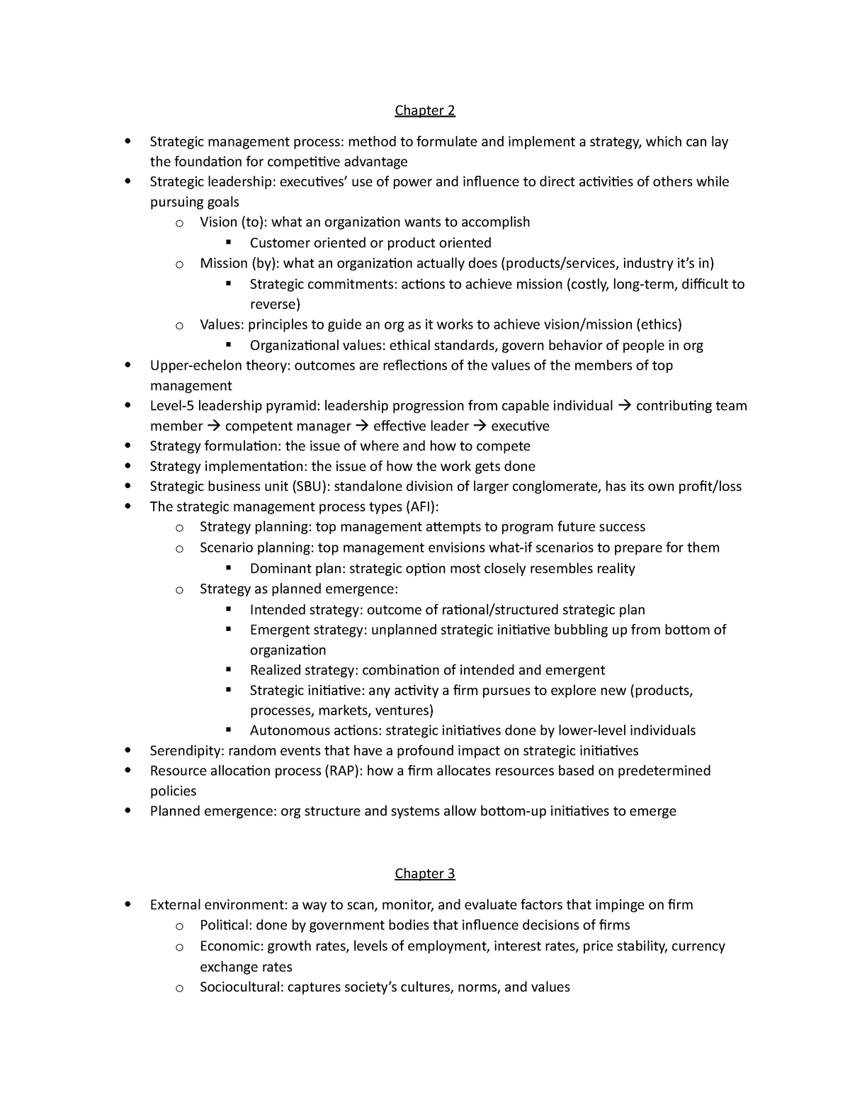 MGT 247 Chapter Notes - Chapter 2 Strategic management process: method ...