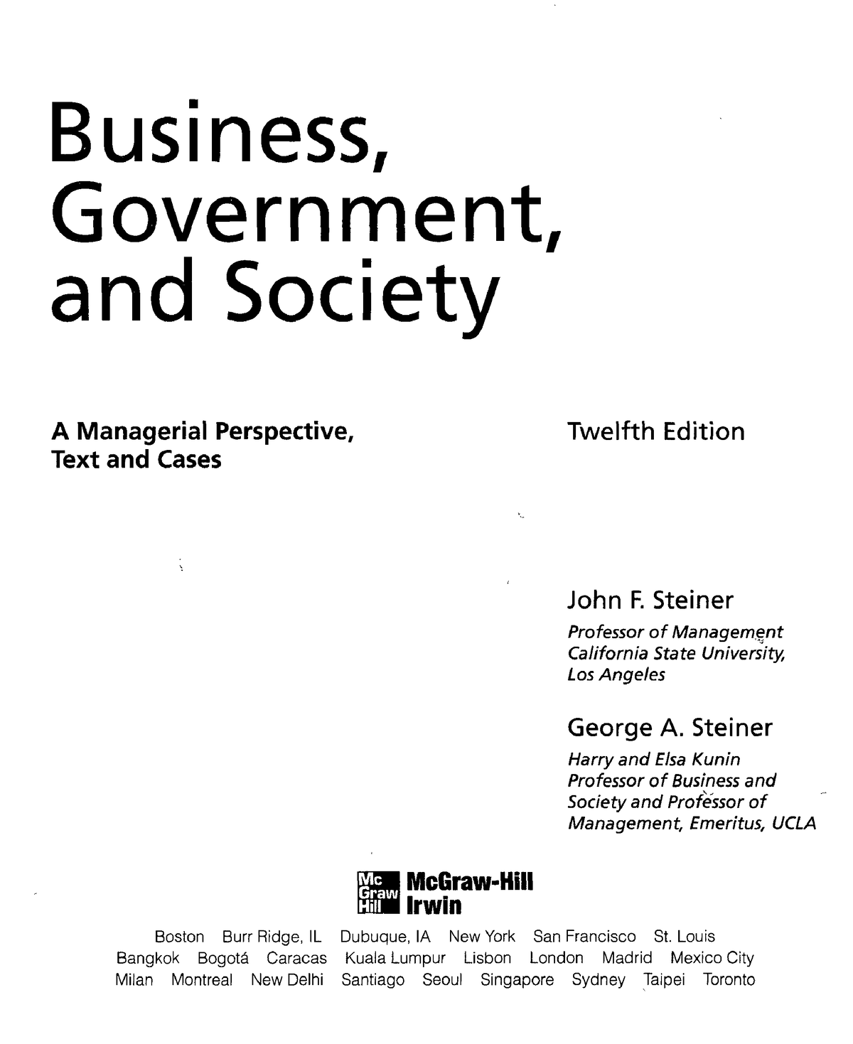 Business,Government And Society - Business, Government And Society A ...