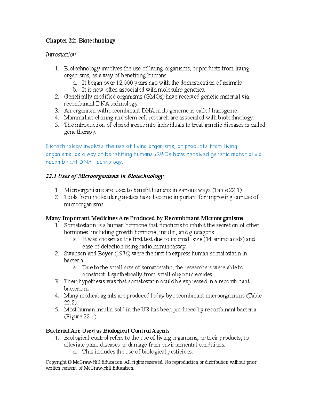 Chapter 22 - Study Guide - Chapter 22: Biotechnology Introduction ...