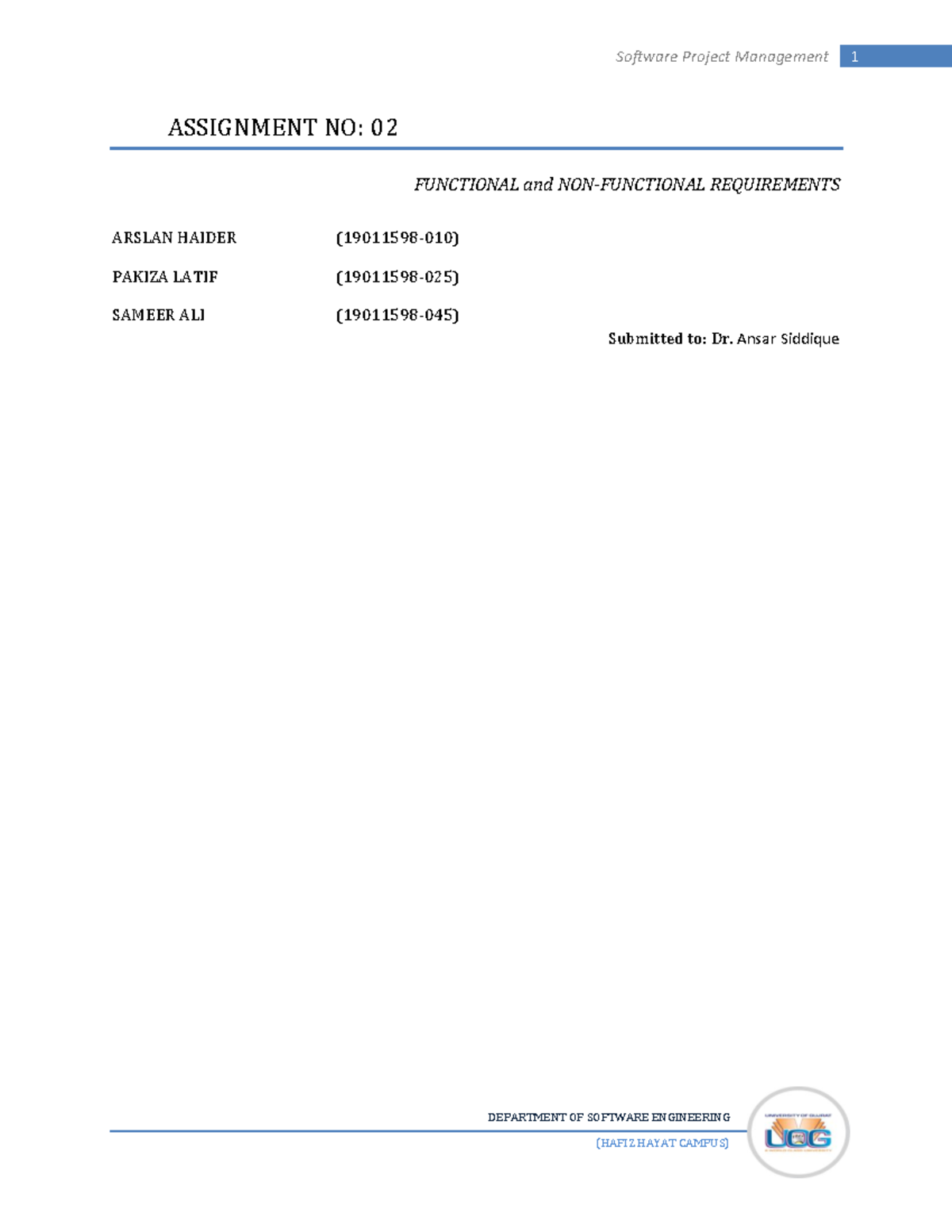 SPM Assignment 02 - MAD notes for practise - DEPARTMENT OF SOFTWARE ...