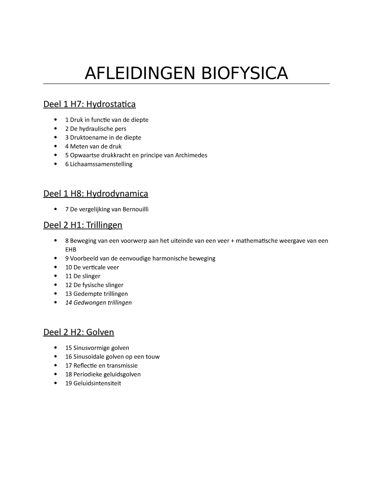 Lijst-afleidingen-Biofysica - AFLEIDINGEN BIOFYSICA Deel 1 H7 ...