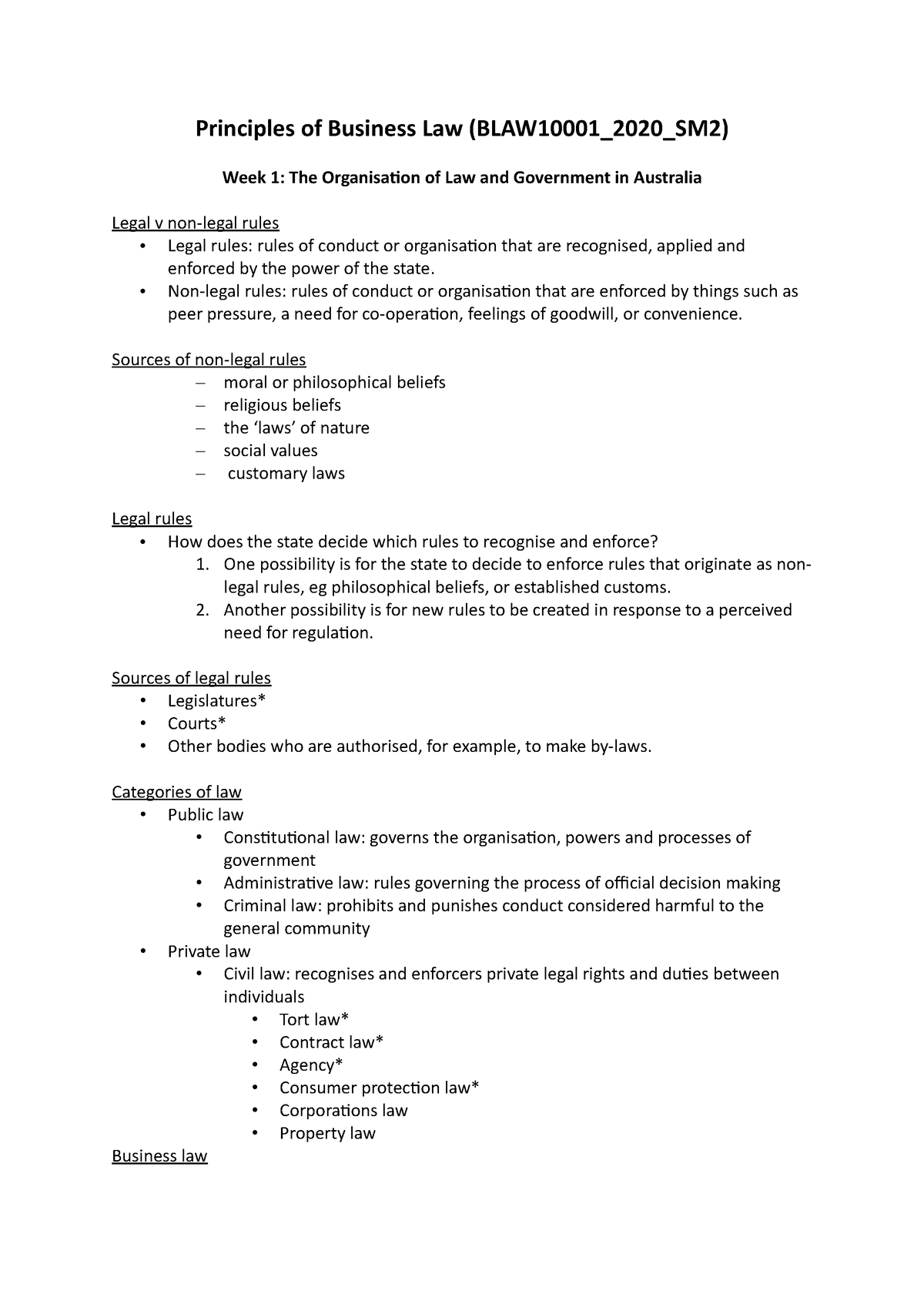 Principles Of Business Law Non legal Rules Rules Of Conduct Or 