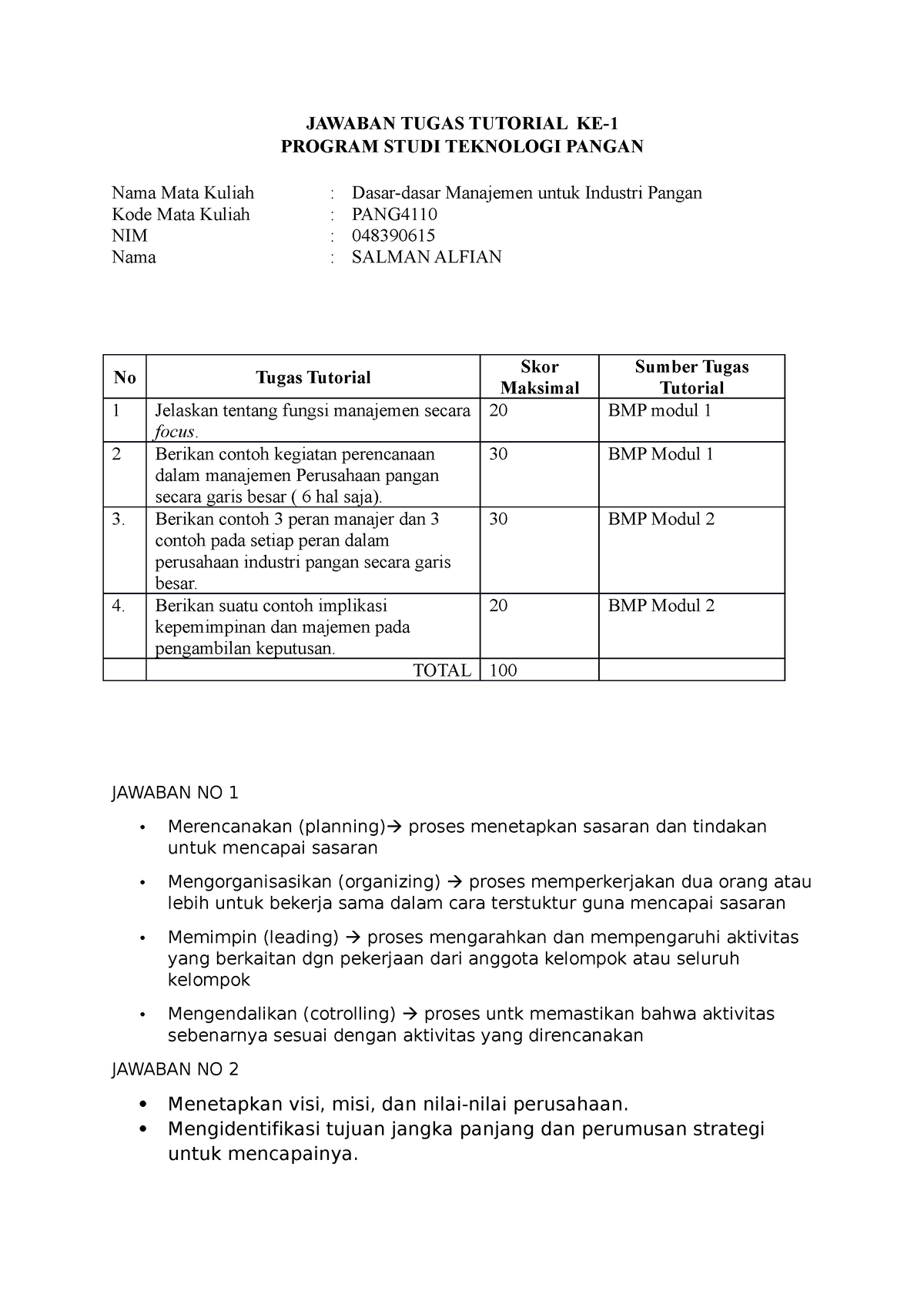 Tugas Tutorial KE 1 PANG4110 23 2 - JAWABAN TUGAS TUTORIAL KE- 1 ...