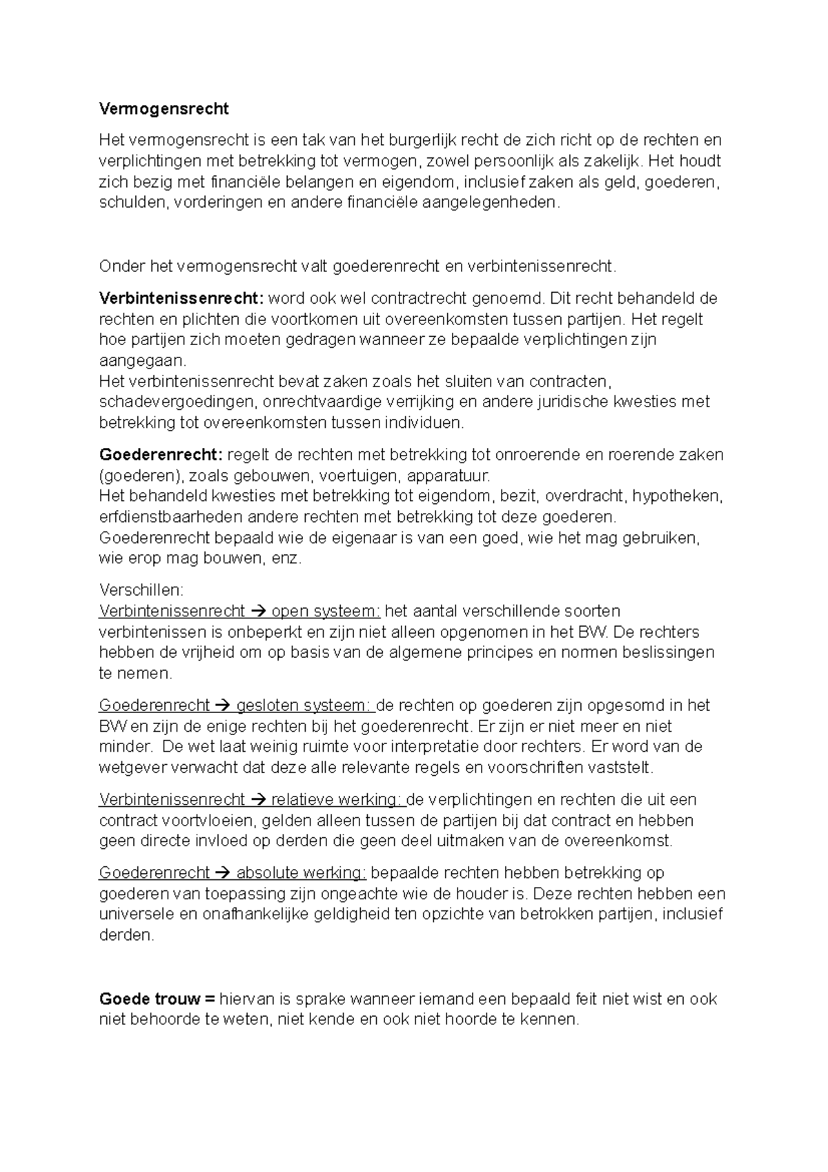 Vermogensrecht Samenvatting - Vermogensrecht Het Vermogensrecht Is Een ...