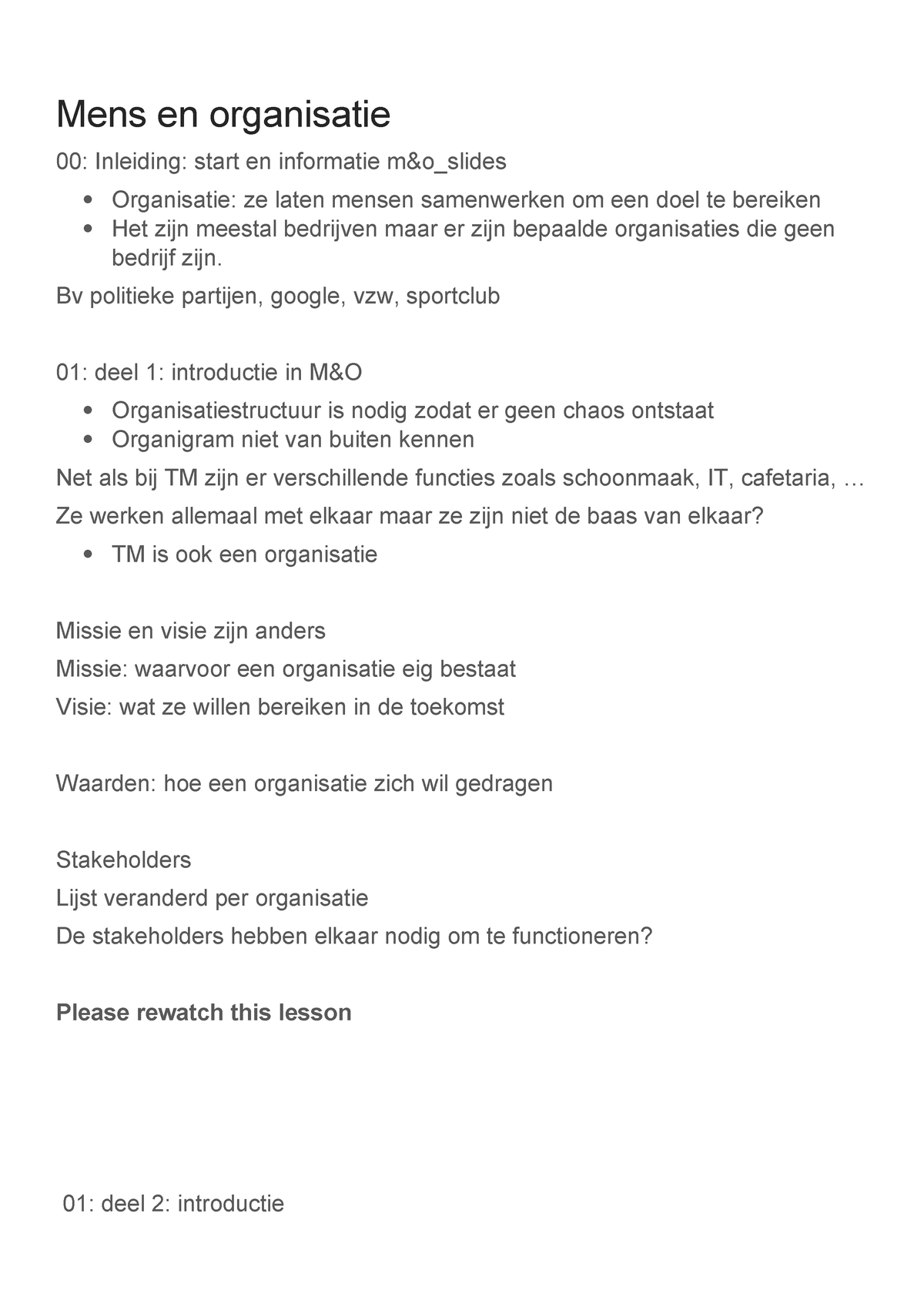 Mens & Organisatie - Notities - Mens En Organisatie 00: Inleiding ...