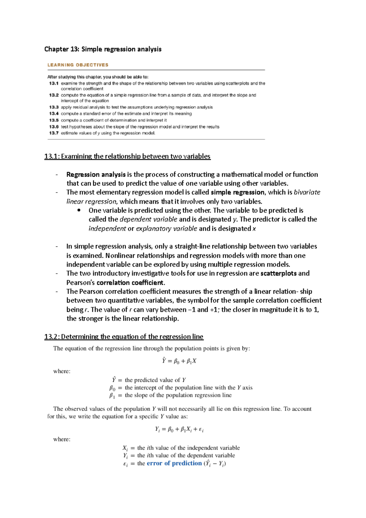 ECON1203 CH13 - Summaries for chapter 13 - Business Statistics ...