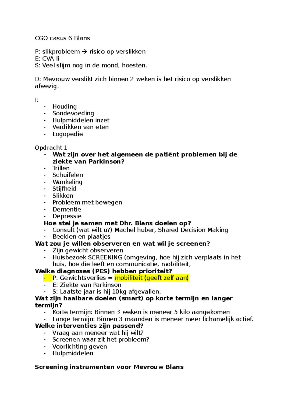 Cgo Casus 6 Blans Aantekening Cgo Casus 6 Blans P Slikprobleem