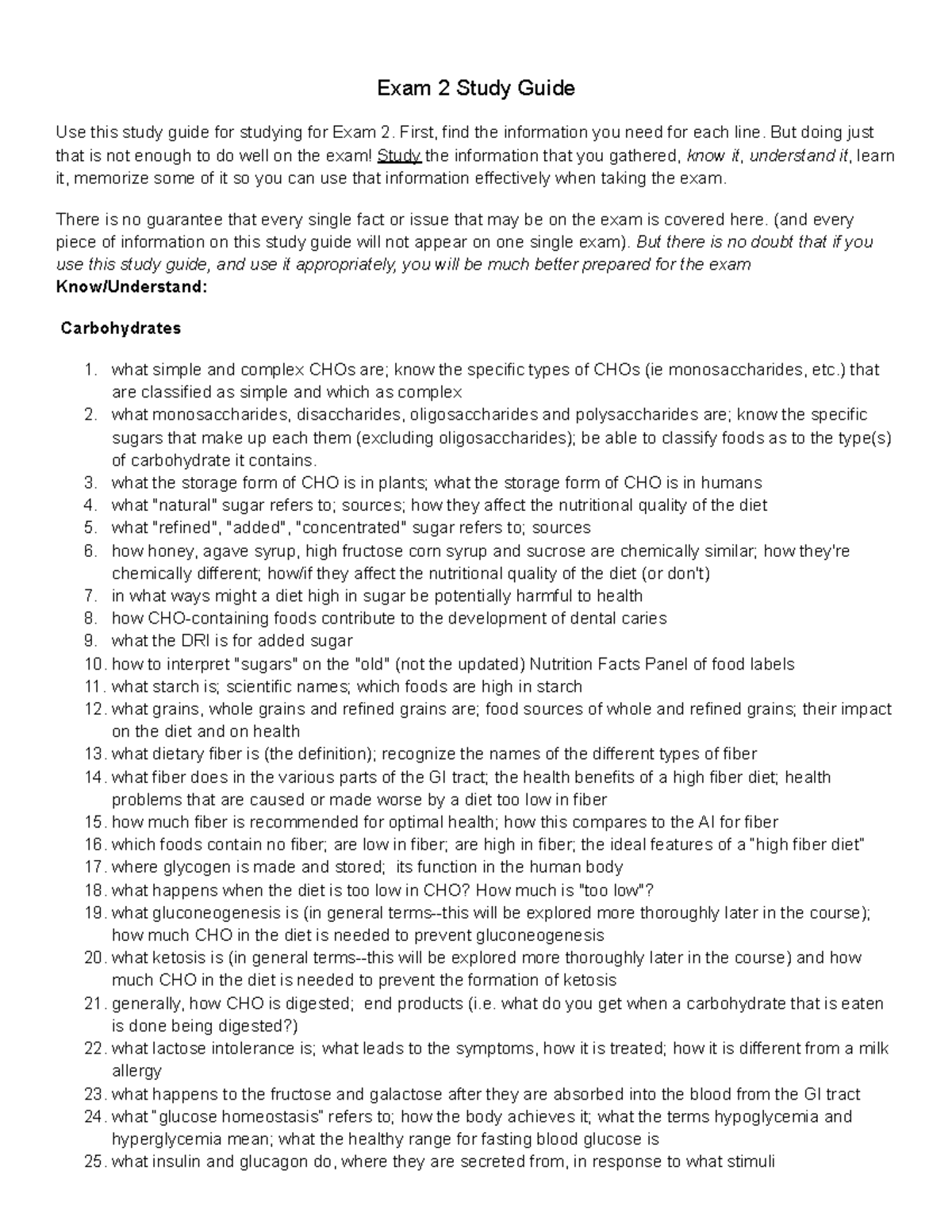 Bio 45 Exam 2 Study Guide - Exam 2 Study Guide Use this study guide for ...