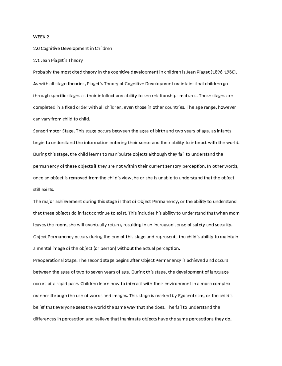 Chapter 2 Education Psychology - WEEK 2 2 Cognitive Development in ...