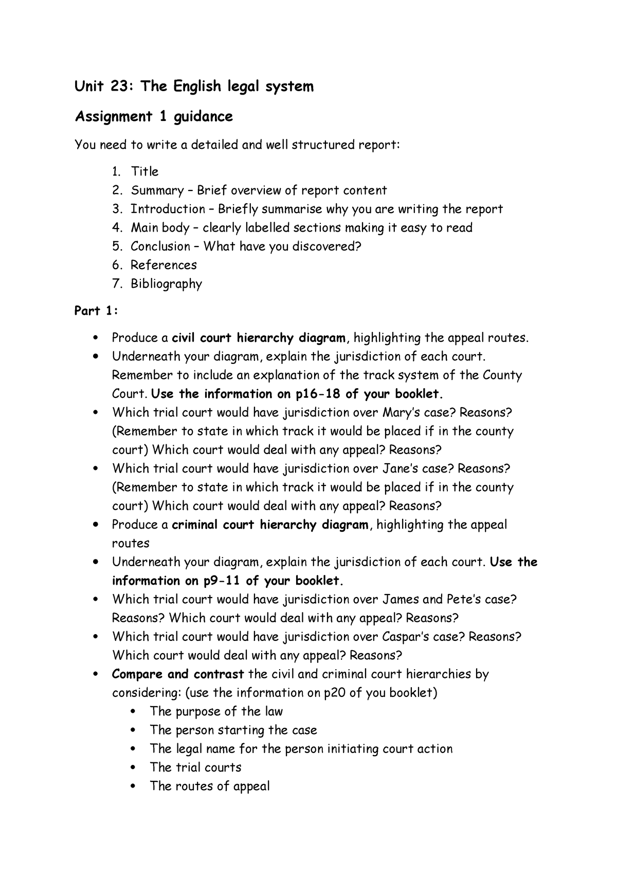 unit 23 english legal system assignment 2