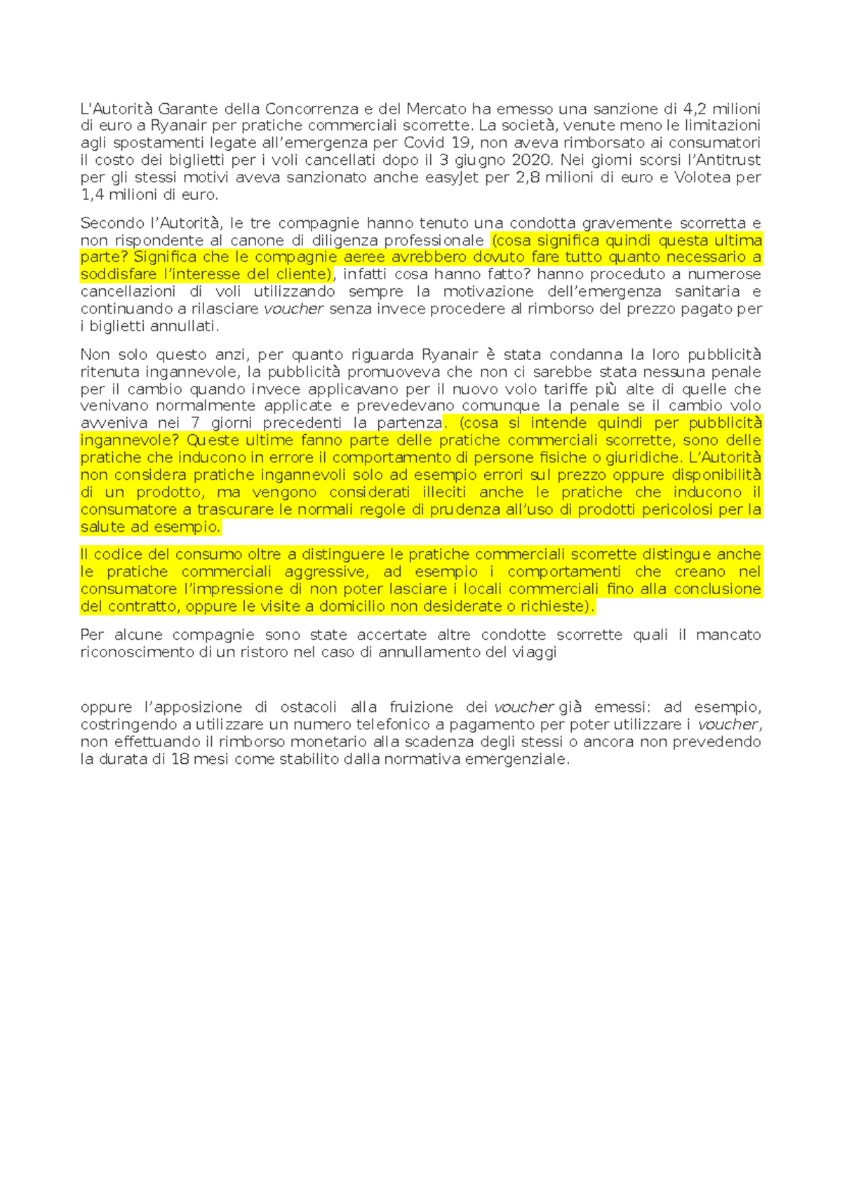 Lavoro Casi antitrust nel dettaglio L'Autorità Garante della Concorrenza e del Mercato ha Lavoro Casi antitrust nel dettaglio L'Autorità Garante della Concorrenza e del Mercato ha