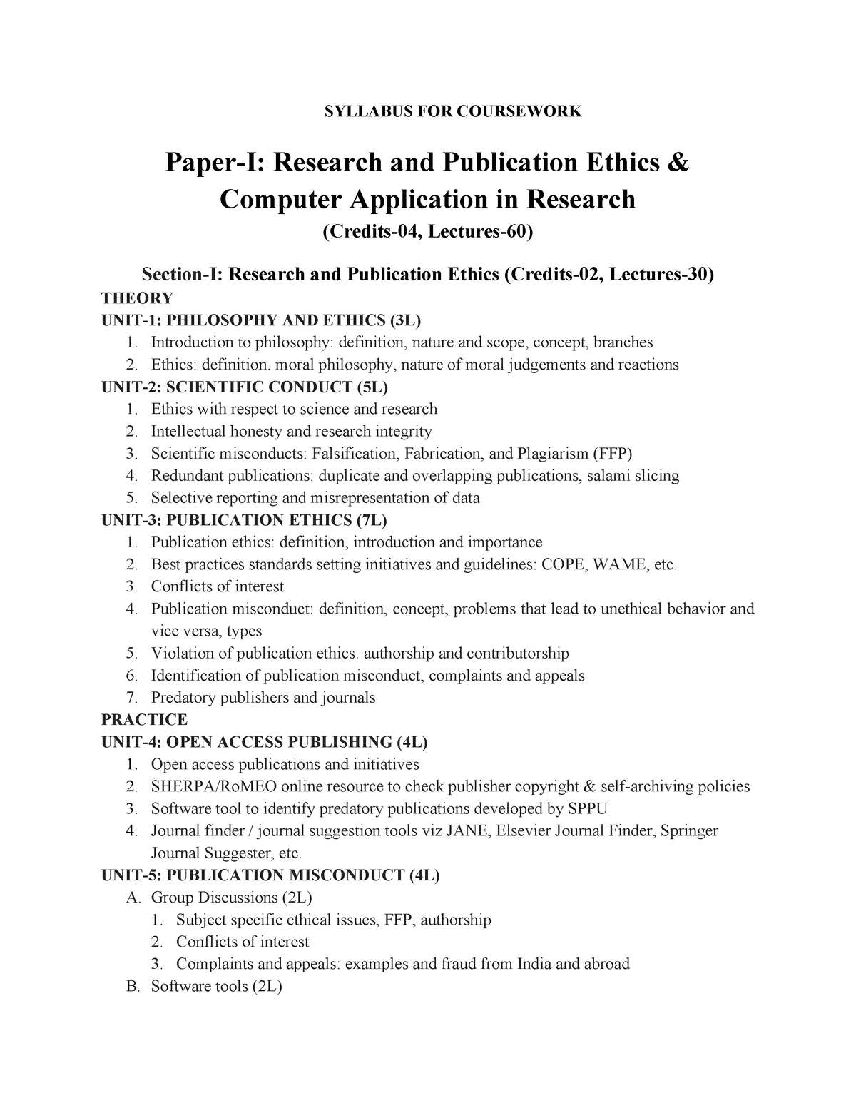 research methodology and publication ethics question paper