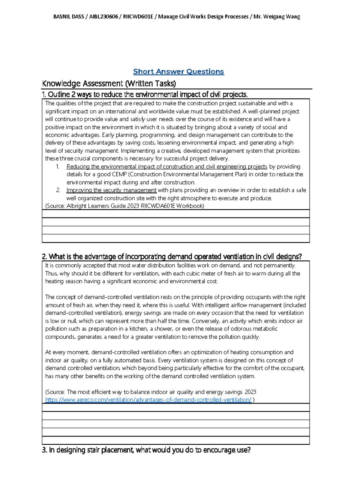 Riicwd 601E Assessment 1 Riicwd 601E - BASNIL DASS / AIBL230606 ...