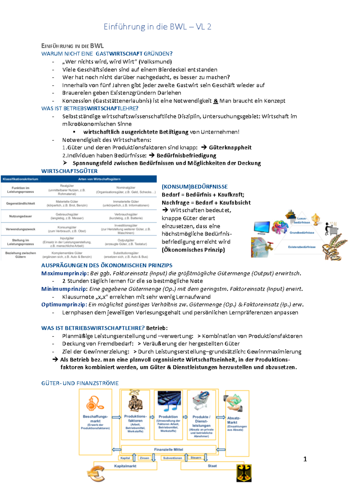 Vorlesung 1 - BWL 20/21 - Einführung In Die Betriebswirtschaftslehre ...