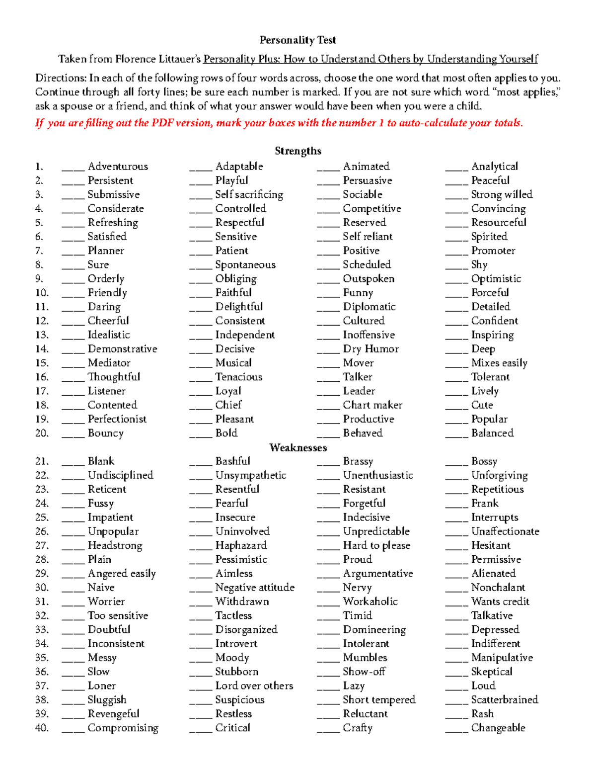 Module 1 Personality Test - secondary education - UZ - Studocu