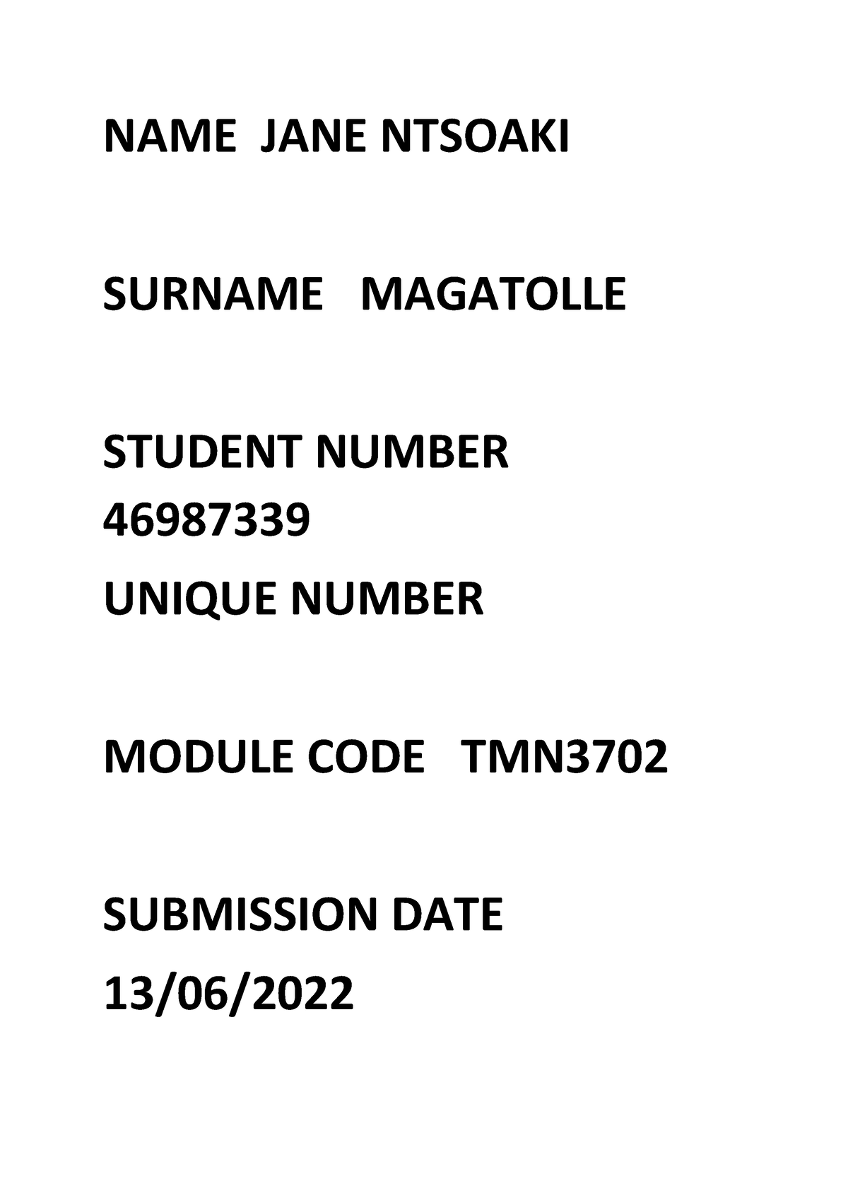 tmn3702 assignment 2 answers