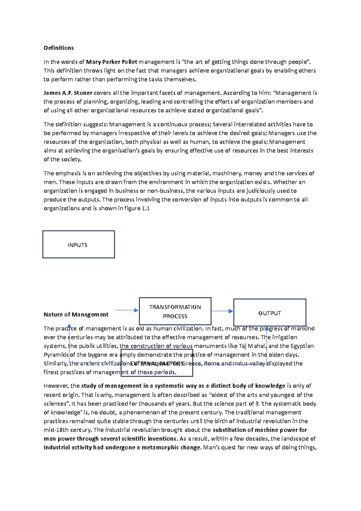 Lesson 1 - Introduction to management concepts - Definitions In the ...