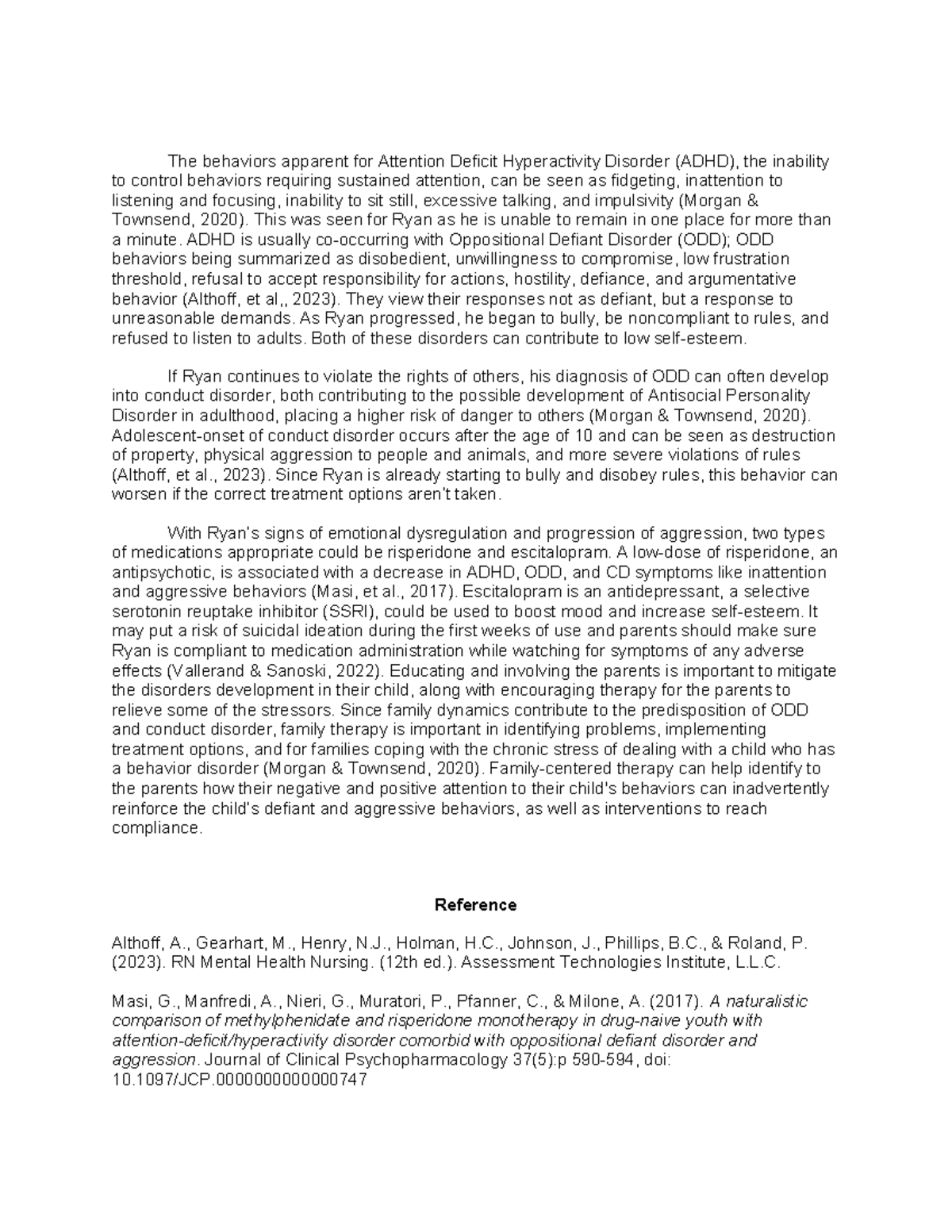 ADHD/ODD Case Study - The behaviors apparent for Attention Deficit ...
