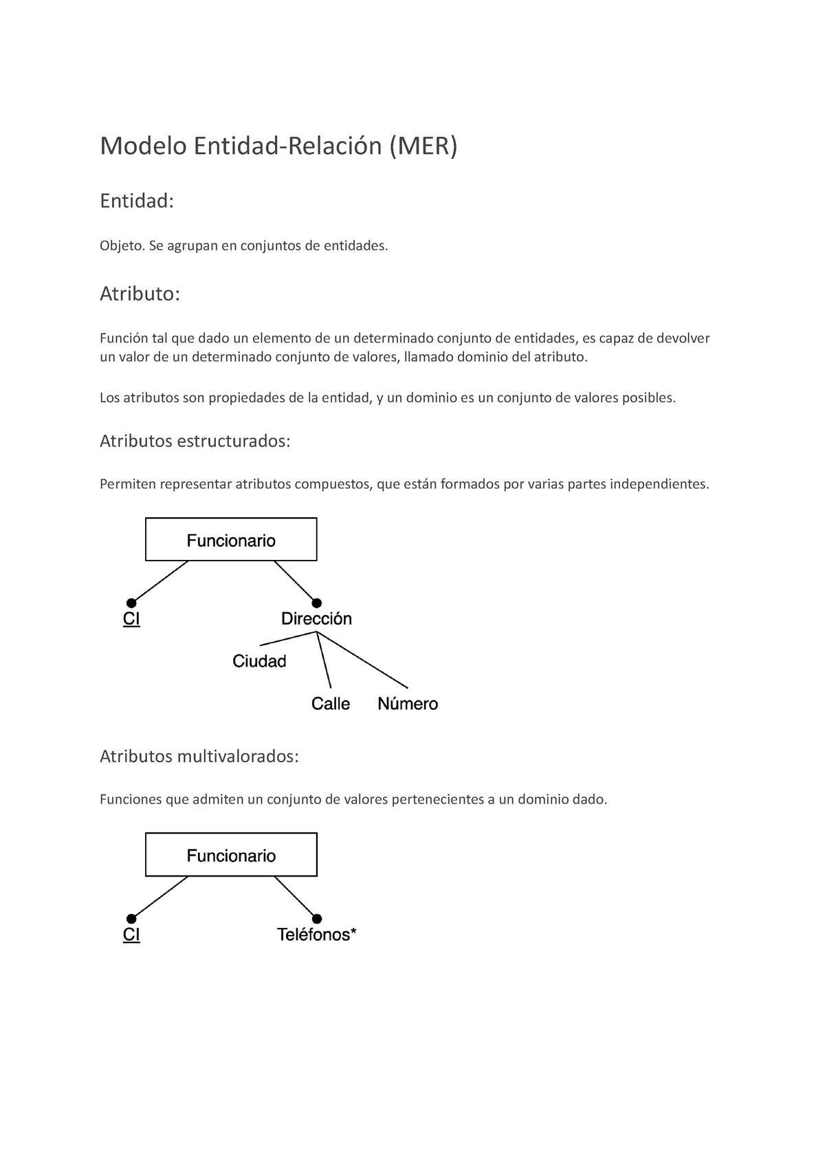 BD1 - Resumen Del Curso - Modelo Entidad-Relación (MER) Entidad: Objeto ...