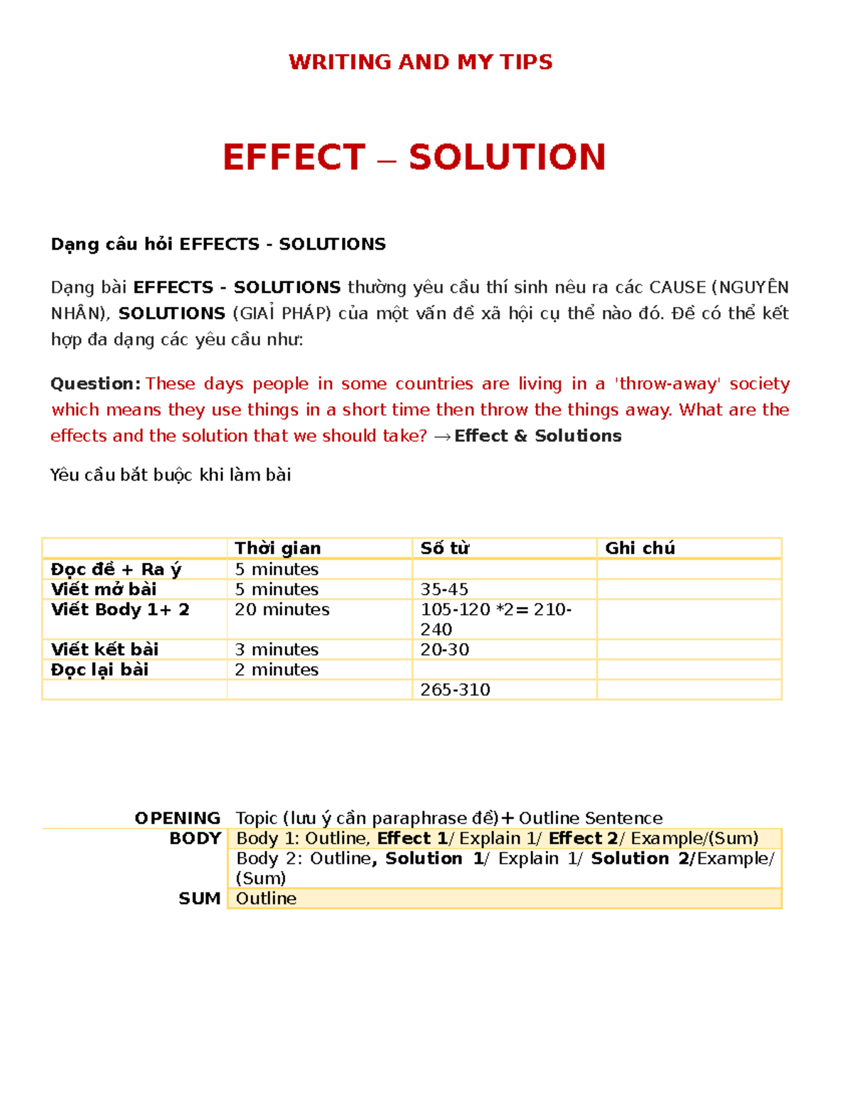 practice english - EFFECT – SOLUTION Dạng câu hỏi EFFECTS - SOLUTIONS ...