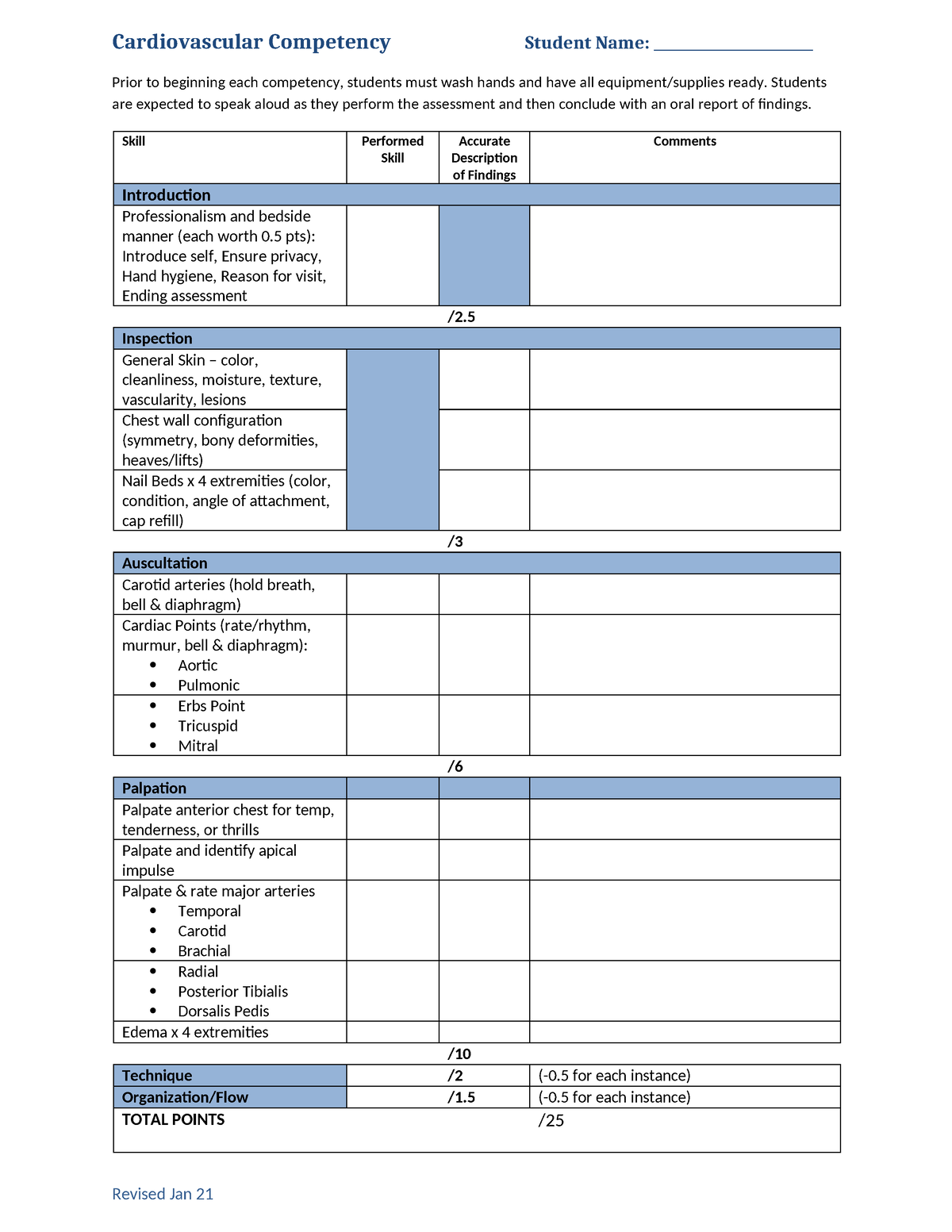 Cardiovascular Competency-1 - Students are expected to speak aloud as ...