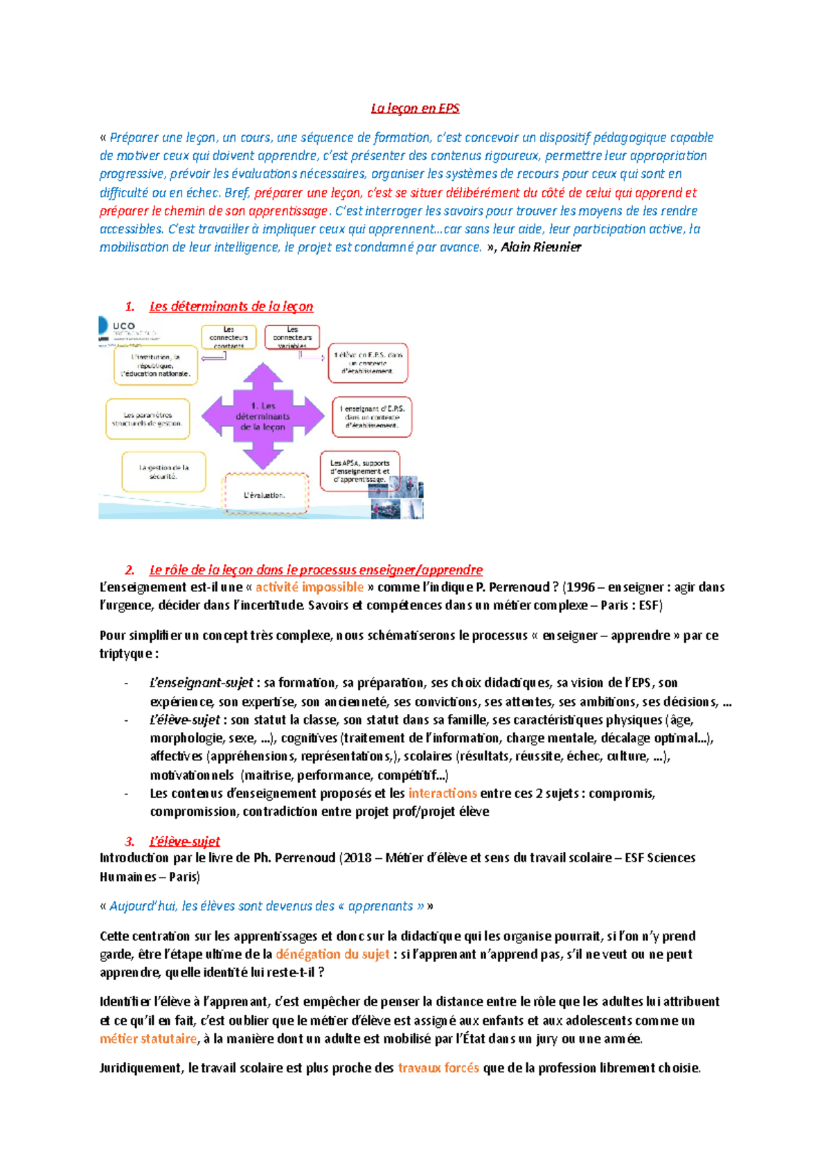 La Leçon En EPS - La Leçon En EPS « Préparer Une Leçon, Un Cours, Une ...