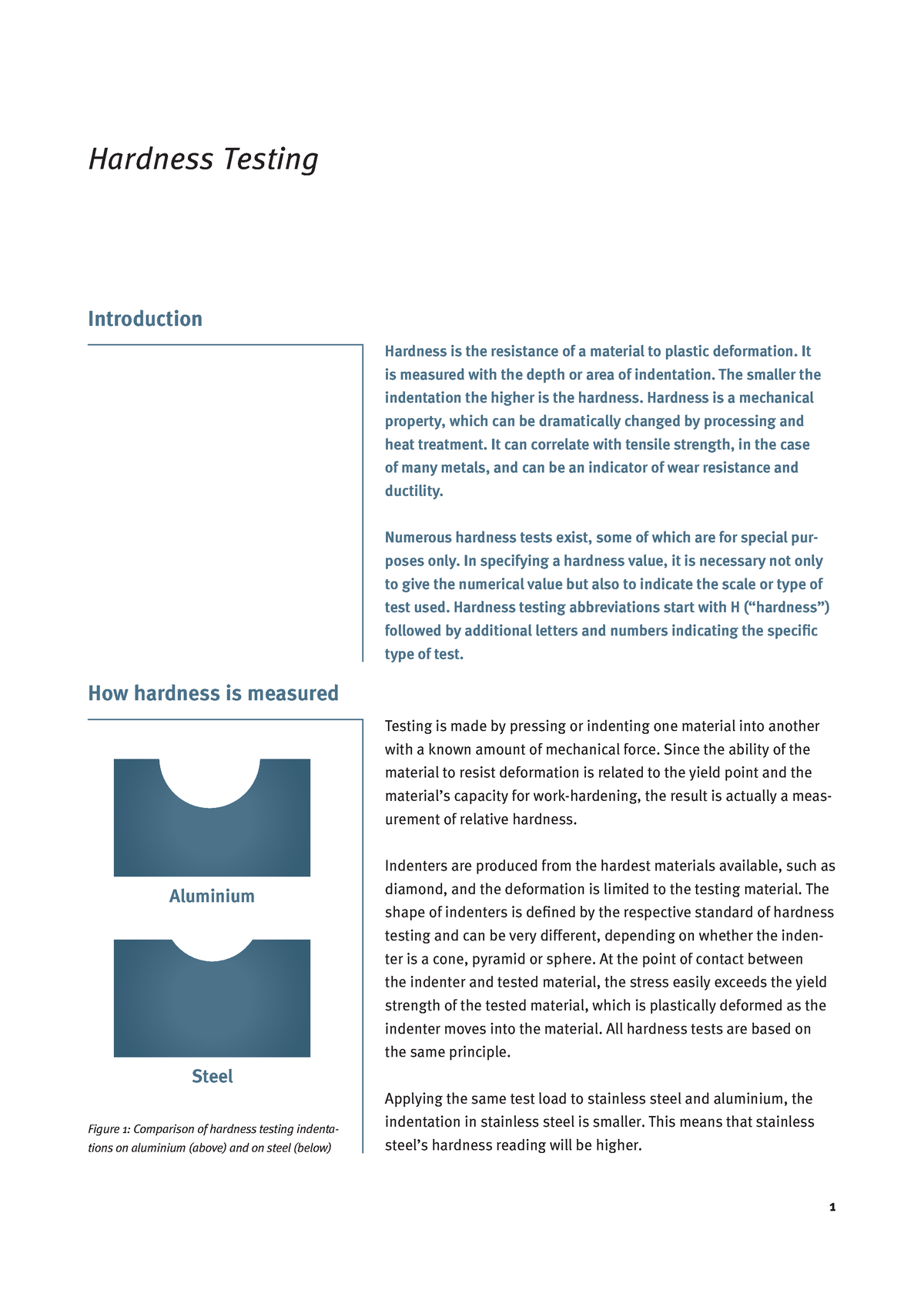 Hardness Testing EN - Introduction How Hardness Is Measured Hardness Is ...