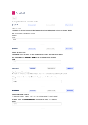 Lab Quiz 4 - Answers for Lab Quiz 4 - UNIVERSITY OF WOLLONGONG ...