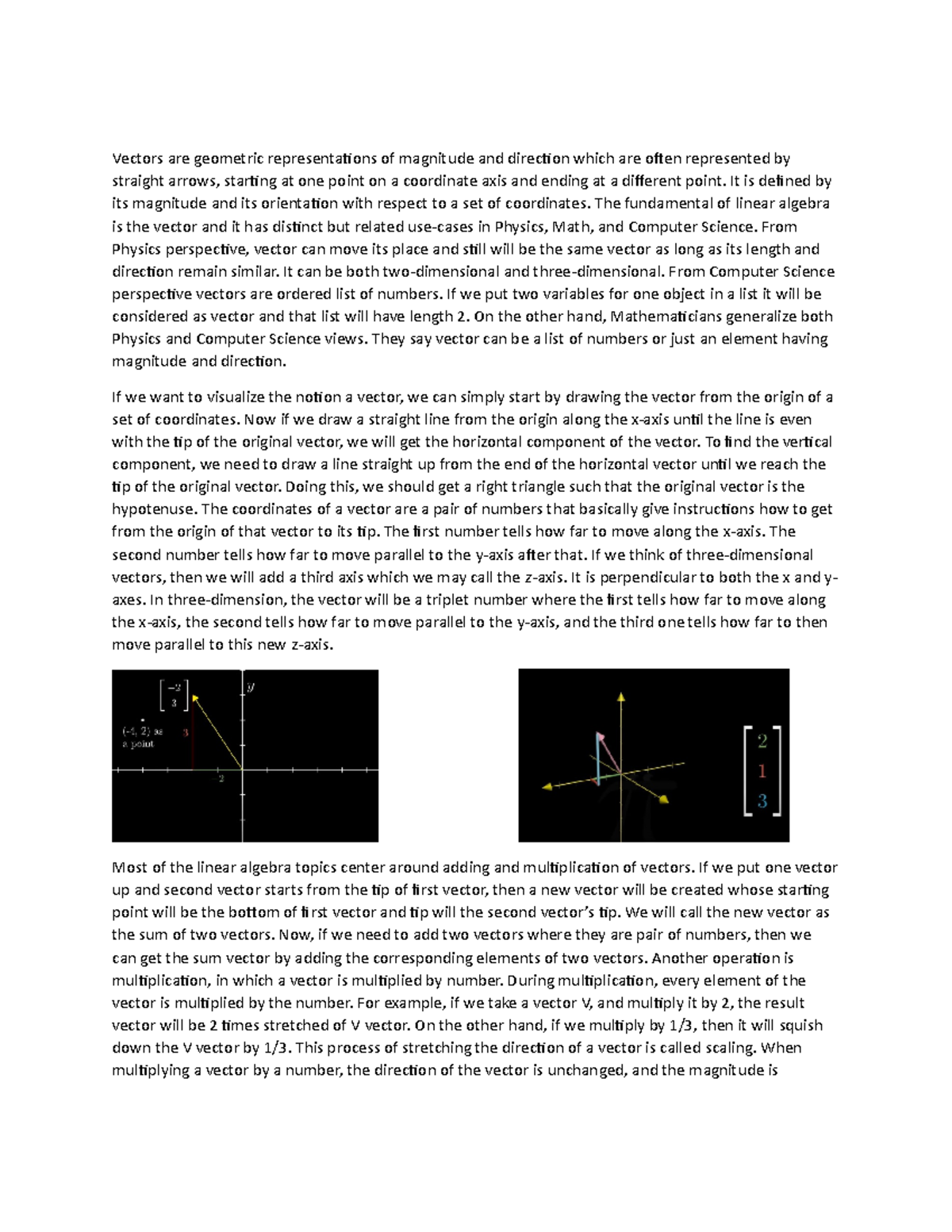 Vector Analysis - Vectors are geometric representations of magnitude ...