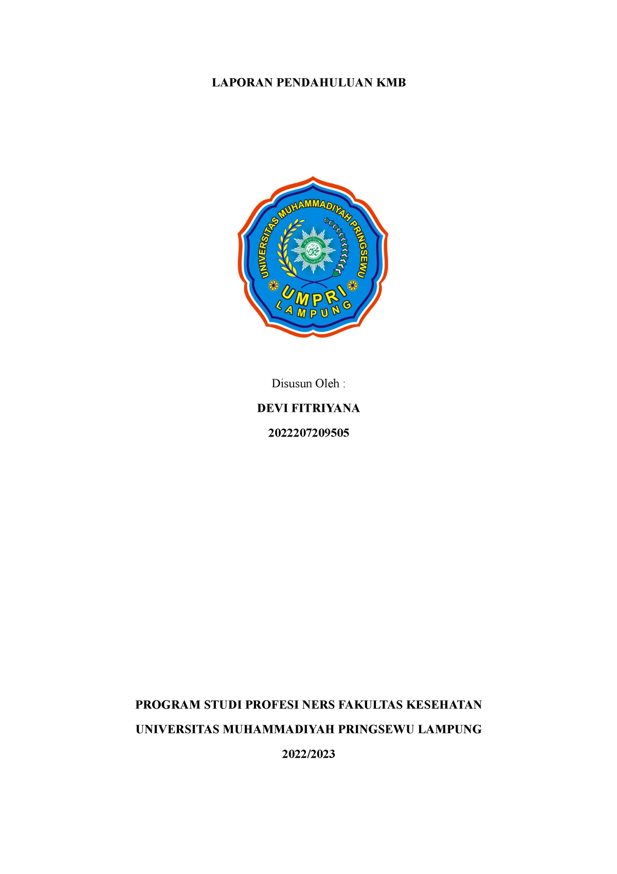 DEVI Fitriyana - Sistem Pernafasan - LAPORAN PENDAHULUAN KMB Disusun ...