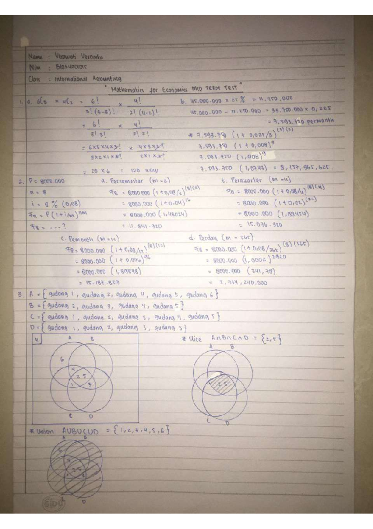 UTS MATH - accouting - Studocu