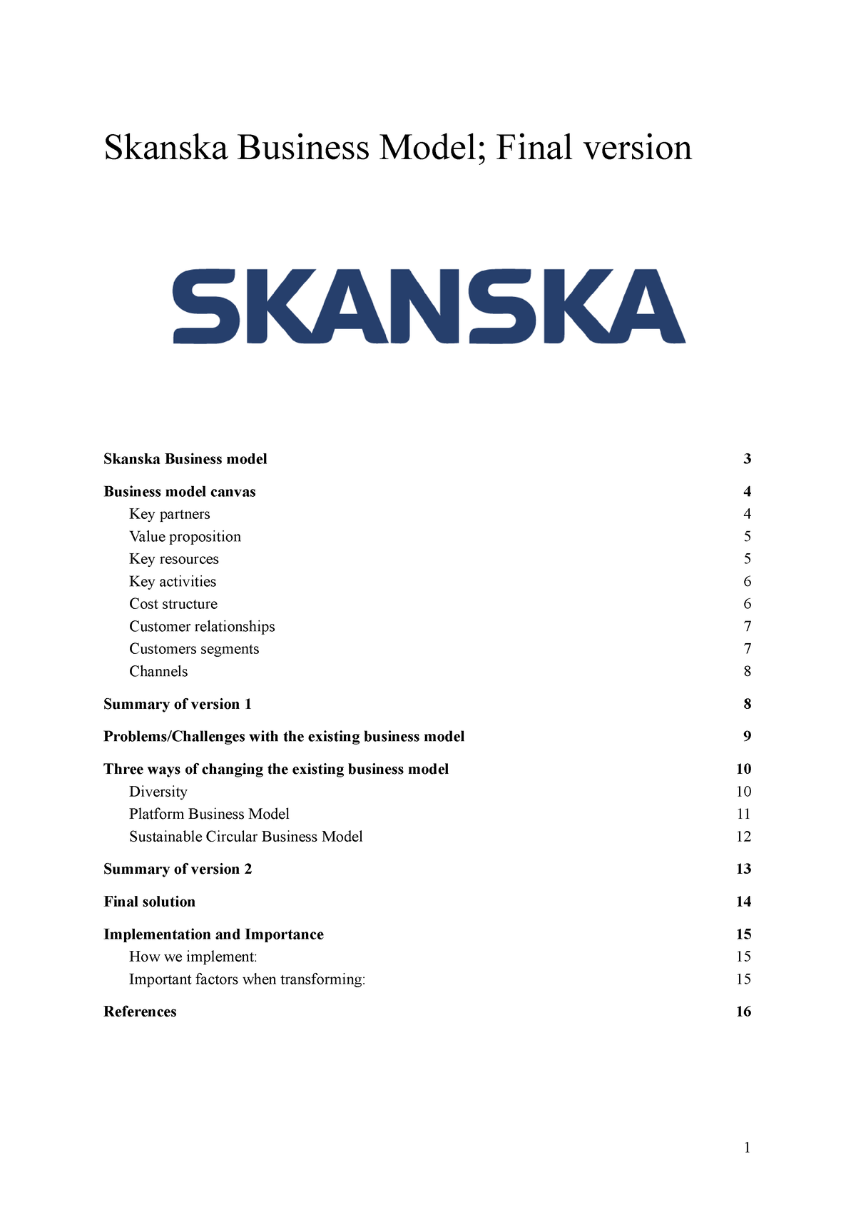 Skanska Business Model - Skanska Business Model; Final Version Skanska ...